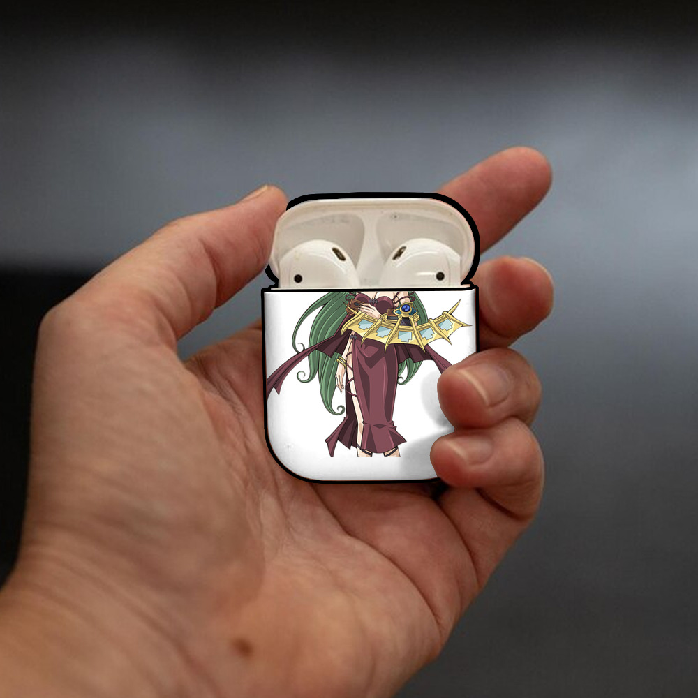 遊☆戯☆王 Yu-Gi-Oh! AirPods 第2世代保護ケース ハードシェル ブラック 耐衝撃・防指紋・カラビナ付き