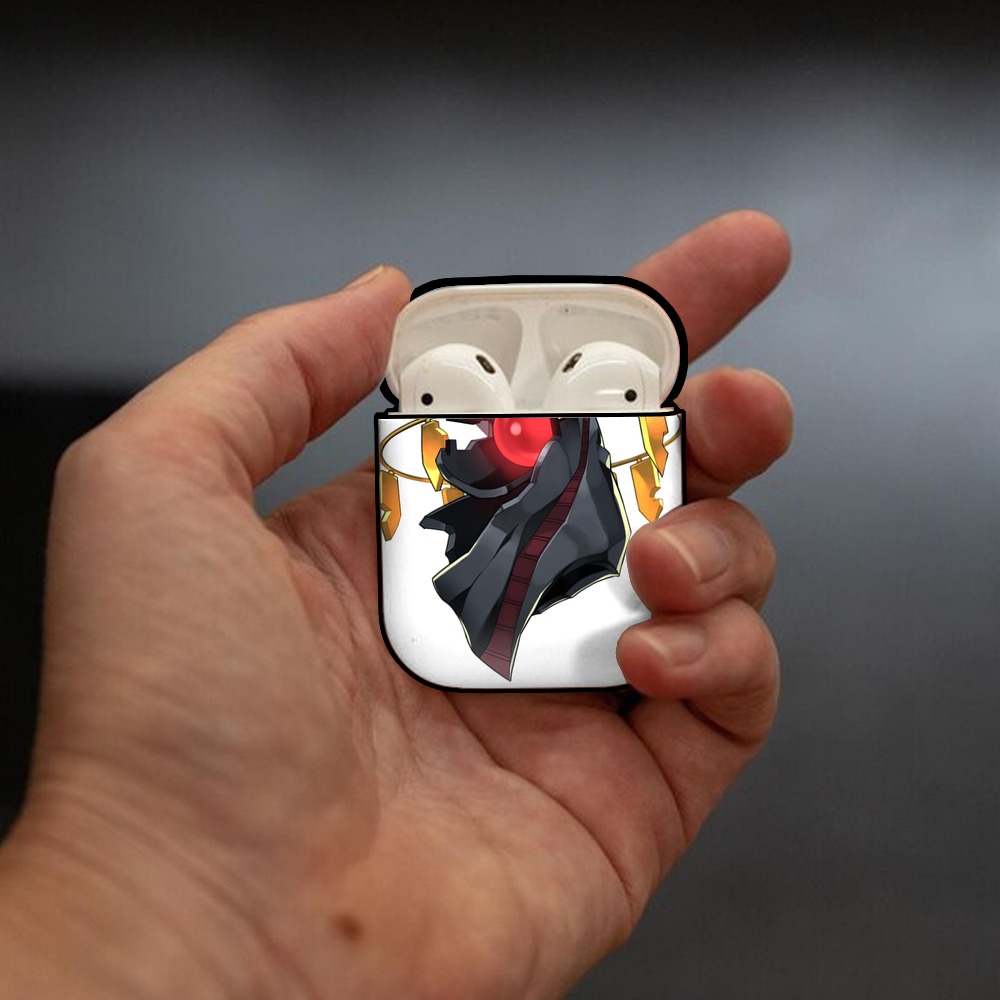 遊☆戯☆王 Yu-Gi-Oh! AirPods 第2世代保護ケース ハードシェル ブラック 耐衝撃・防指紋・カラビナ付き
