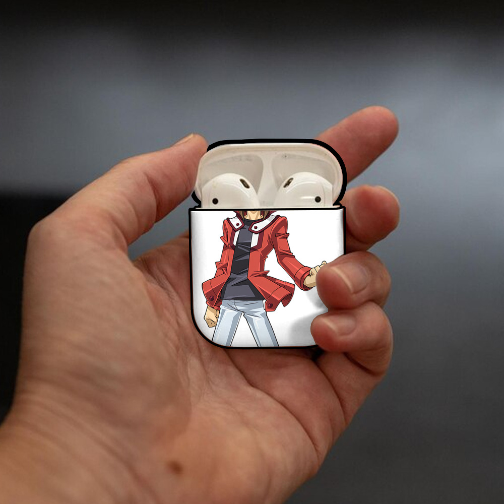 遊☆戯☆王 Yu-Gi-Oh! AirPods 第2世代保護ケース ハードシェル ブラック 耐衝撃・防指紋・カラビナ付き
