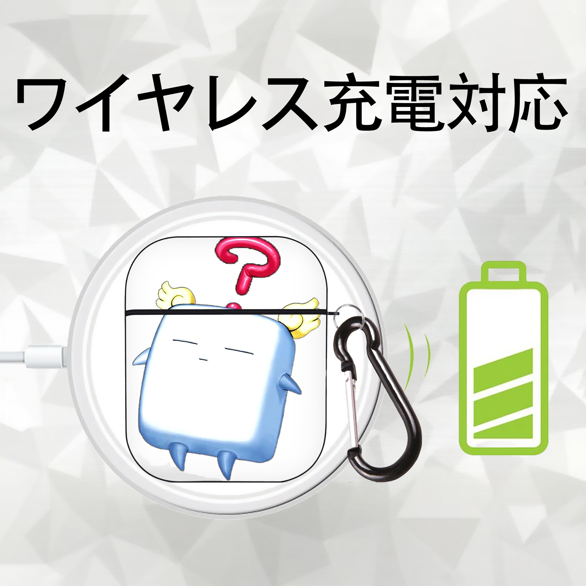 遊☆戯☆王 Yu-Gi-Oh! AirPods 第2世代保護ケース ハードシェル ブラック 耐衝撃・防指紋・カラビナ付き