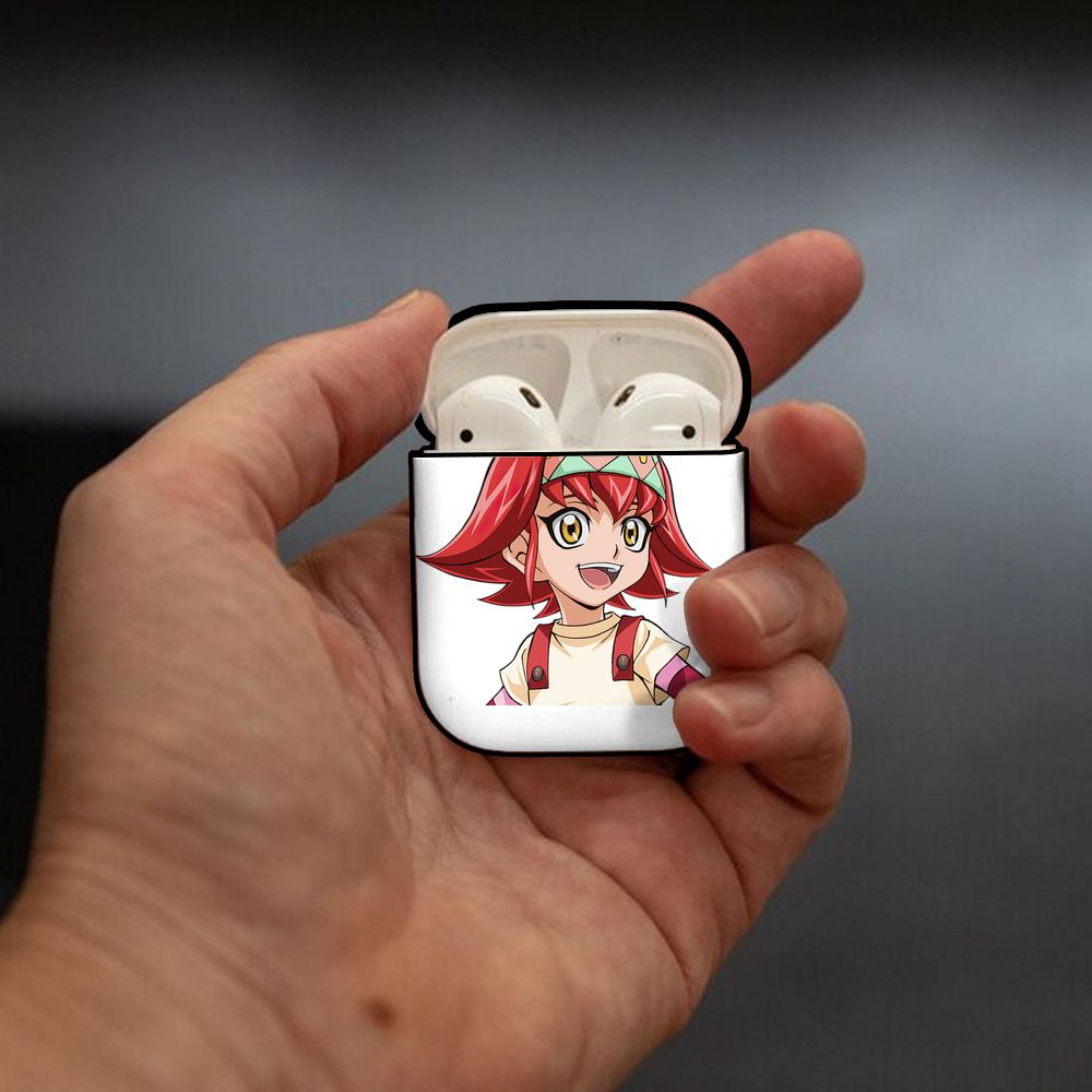 遊☆戯☆王 Yu-Gi-Oh! AirPods 第2世代保護ケース ハードシェル ブラック 耐衝撃・防指紋・カラビナ付き