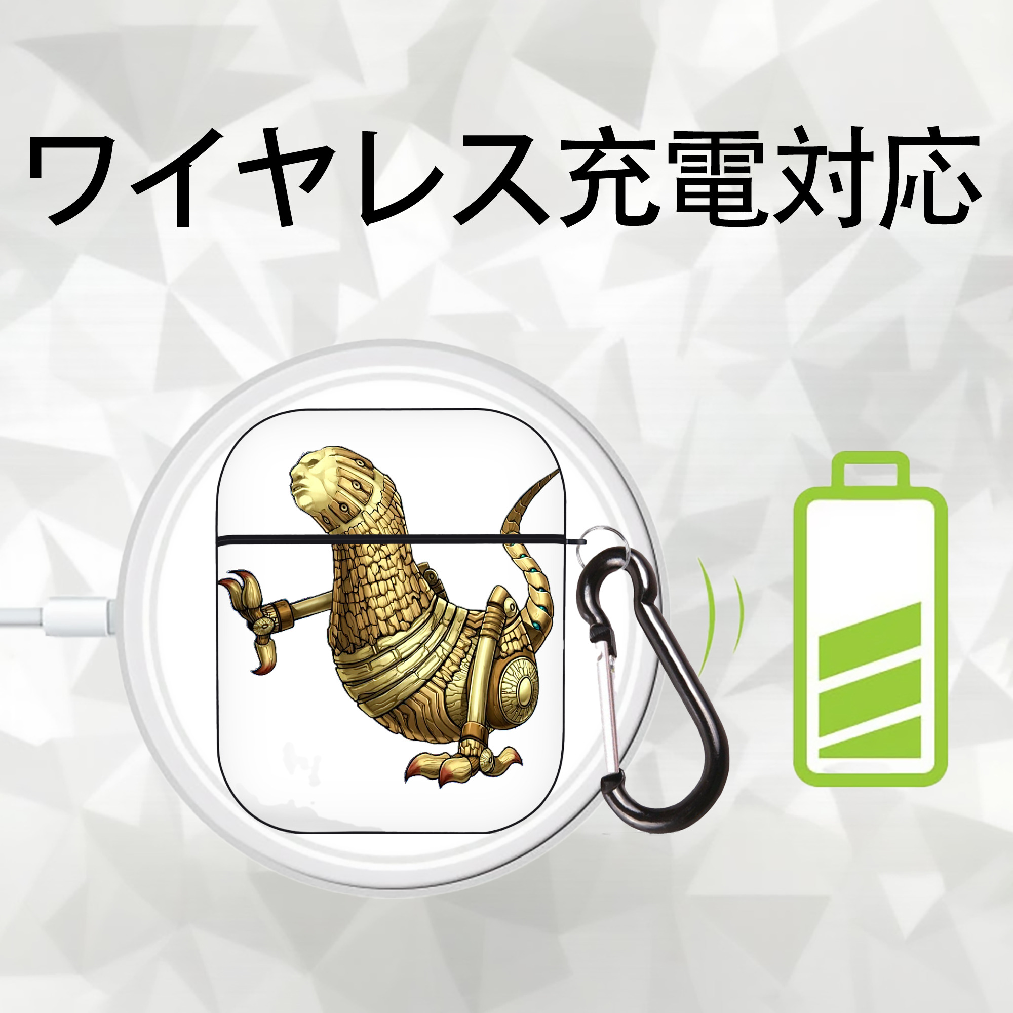 遊☆戯☆王 Yu-Gi-Oh! AirPods 第2世代保護ケース ハードシェル ブラック 耐衝撃・防指紋・カラビナ付き