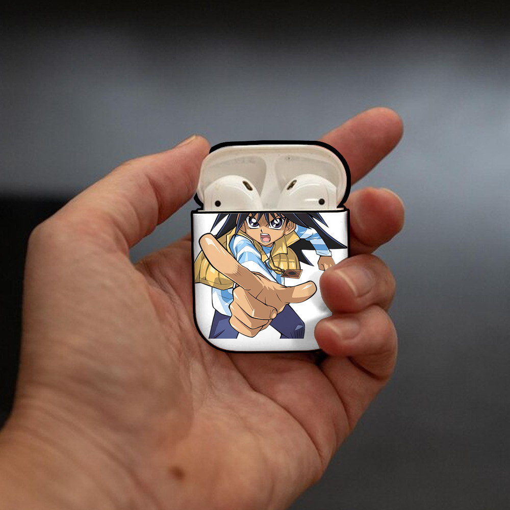 遊☆戯☆王 Yu-Gi-Oh! AirPods 第2世代保護ケース ハードシェル ブラック 耐衝撃・防指紋・カラビナ付き
