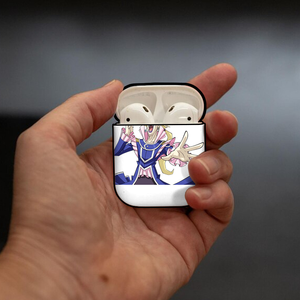 遊☆戯☆王 Yu-Gi-Oh! AirPods 第2世代保護ケース ハードシェル ブラック 耐衝撃・防指紋・カラビナ付き
