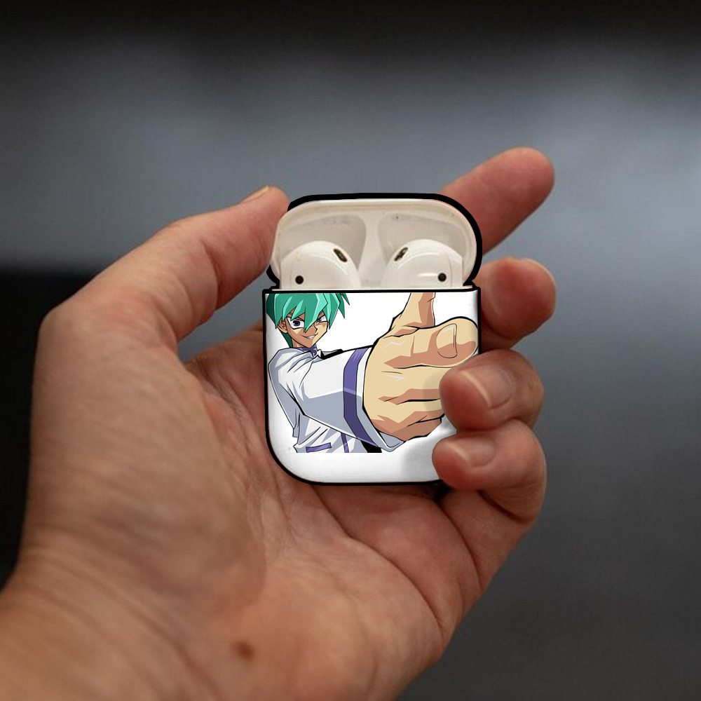 遊☆戯☆王 Yu-Gi-Oh! AirPods 第2世代保護ケース ハードシェル ブラック 耐衝撃・防指紋・カラビナ付き