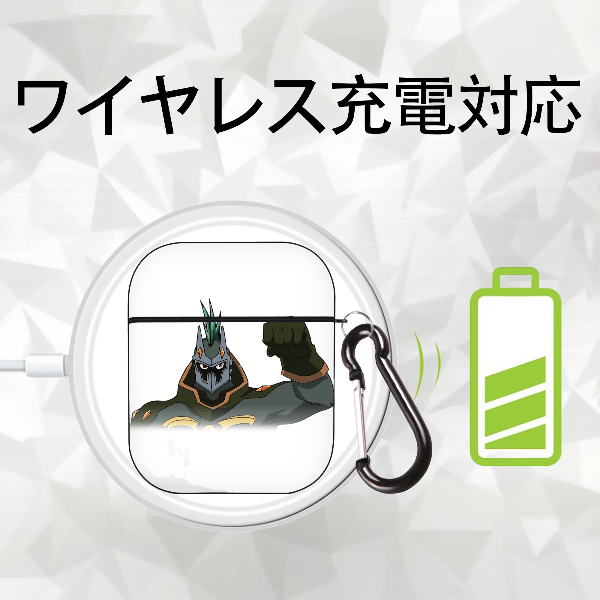 遊☆戯☆王 Yu-Gi-Oh! AirPods 第2世代保護ケース ハードシェル ブラック 耐衝撃・防指紋・カラビナ付き