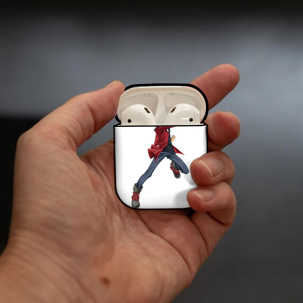 遊☆戯☆王 Yu-Gi-Oh! AirPods 第2世代保護ケース ハードシェル ブラック 耐衝撃・防指紋・カラビナ付き