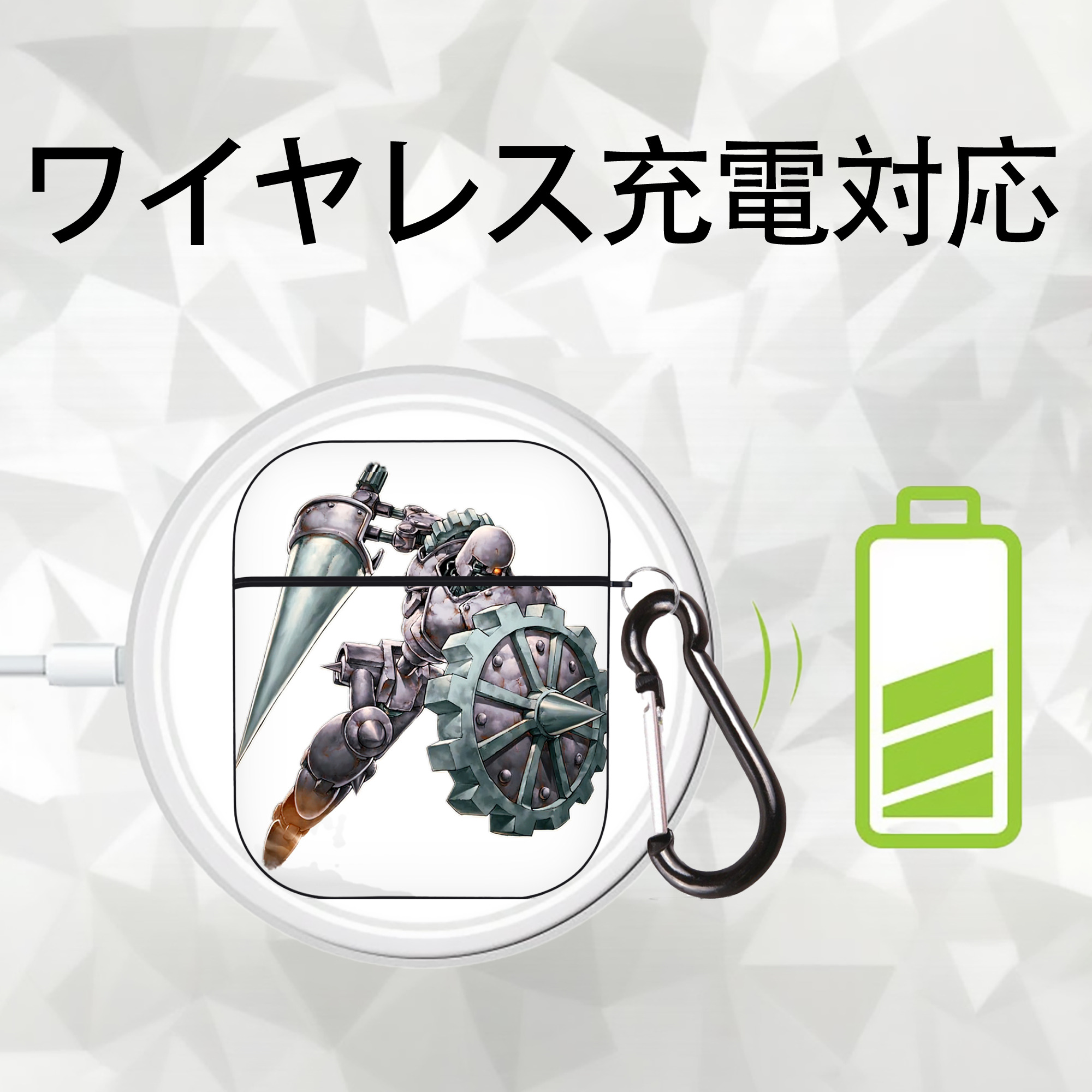 遊☆戯☆王 Yu-Gi-Oh! AirPods 第2世代保護ケース ハードシェル ブラック 耐衝撃・防指紋・カラビナ付き