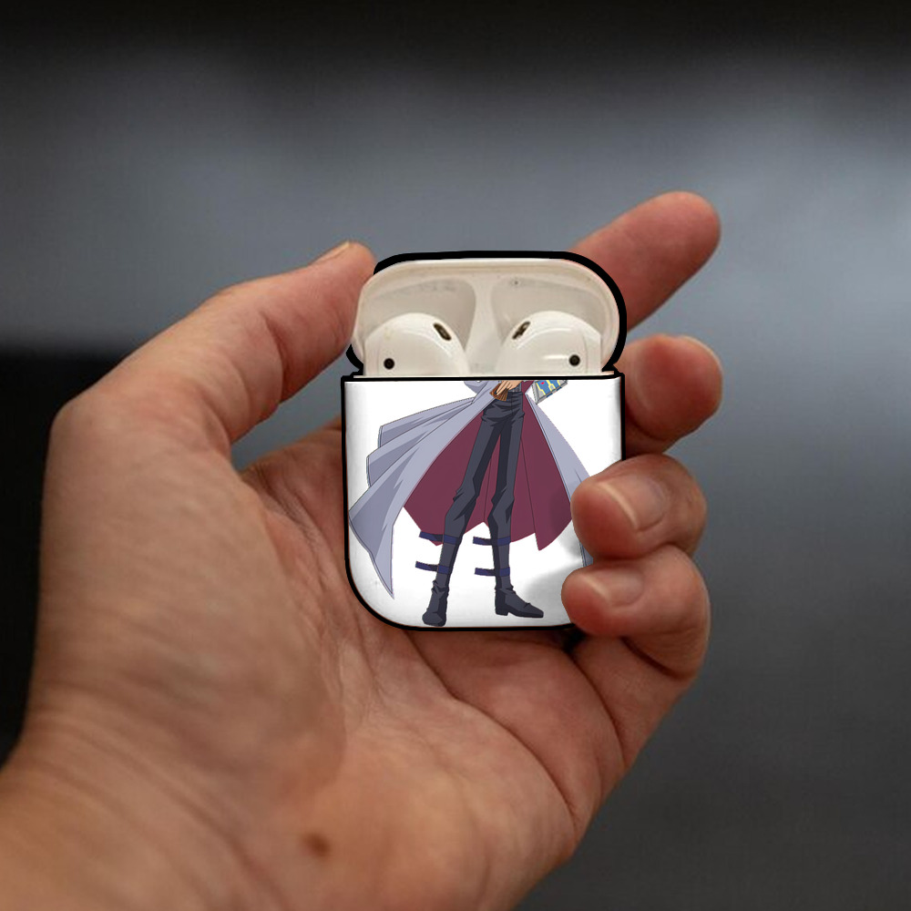 遊☆戯☆王 Yu-Gi-Oh! AirPods 第2世代保護ケース ハードシェル ブラック 耐衝撃・防指紋・カラビナ付き