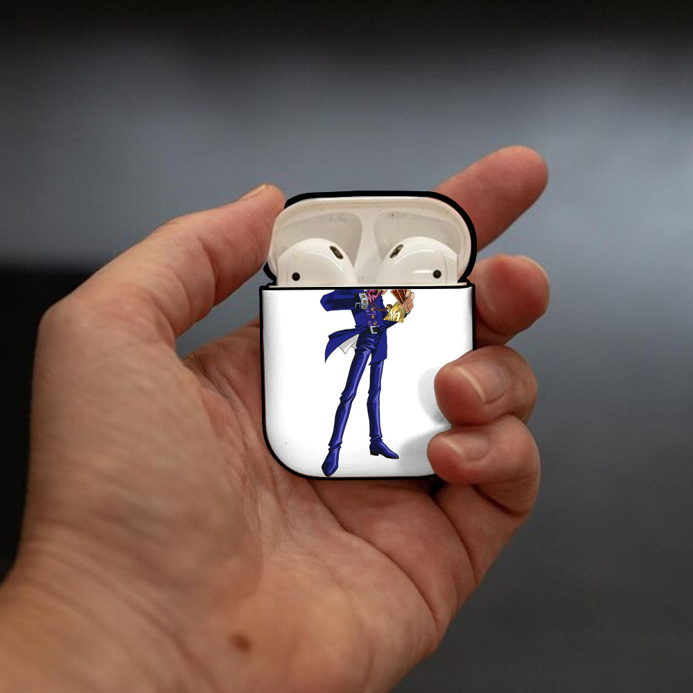 遊☆戯☆王 Yu-Gi-Oh! AirPods 第2世代保護ケース ハードシェル ブラック 耐衝撃・防指紋・カラビナ付き