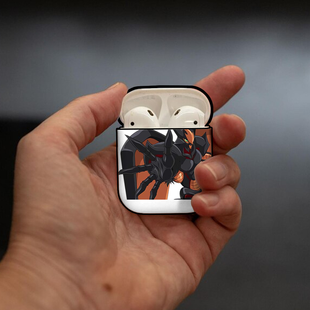遊☆戯☆王 Yu-Gi-Oh! AirPods 第2世代保護ケース ハードシェル ブラック 耐衝撃・防指紋・カラビナ付き