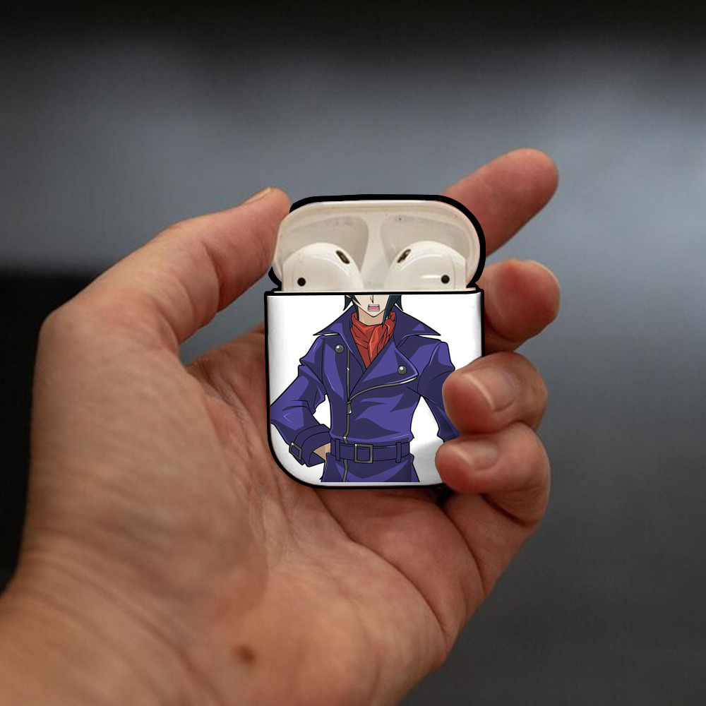 遊☆戯☆王 Yu-Gi-Oh! AirPods 第2世代保護ケース ハードシェル ブラック 耐衝撃・防指紋・カラビナ付き
