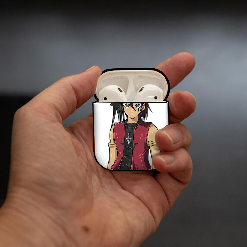 遊☆戯☆王 Yu-Gi-Oh! AirPods 第2世代保護ケース ハードシェル ブラック 耐衝撃・防指紋・カラビナ付き