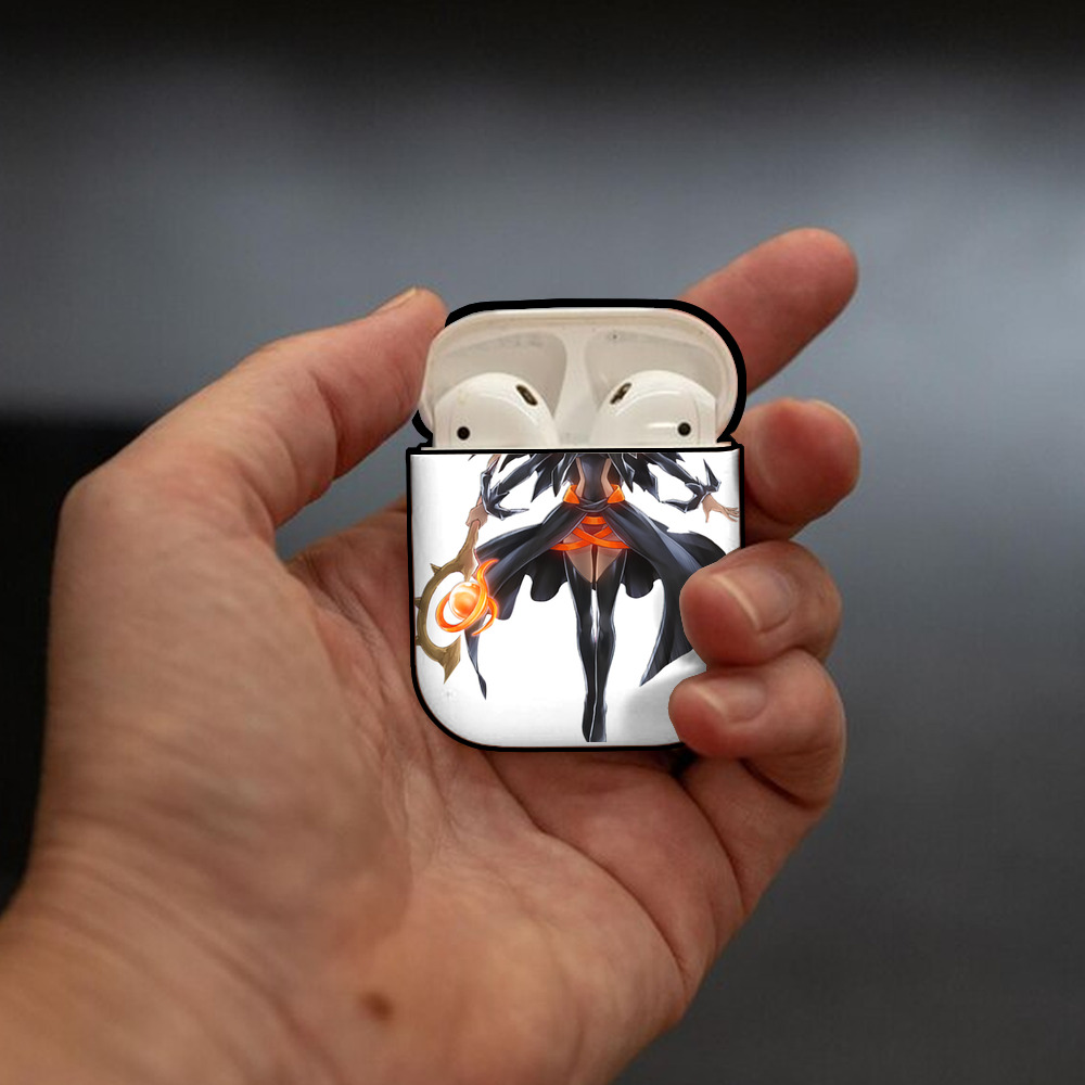 遊☆戯☆王 Yu-Gi-Oh! AirPods 第2世代保護ケース ハードシェル ブラック 耐衝撃・防指紋・カラビナ付き