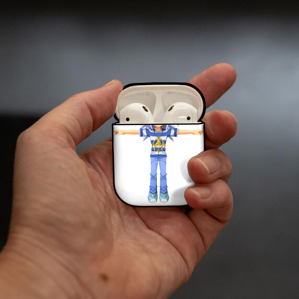 遊☆戯☆王 Yu-Gi-Oh! AirPods 第2世代保護ケース ハードシェル ブラック 耐衝撃・防指紋・カラビナ付き
