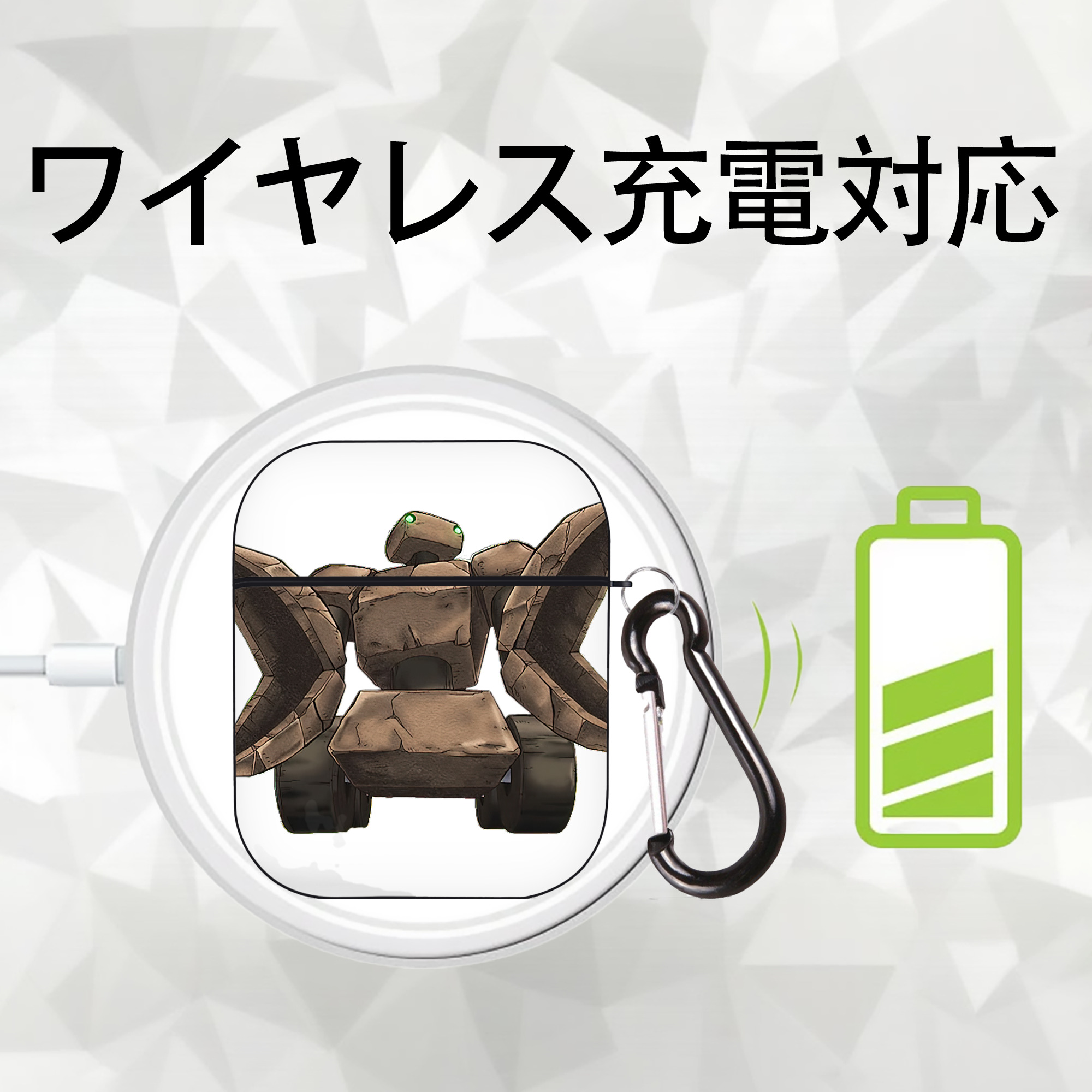 遊☆戯☆王 Yu-Gi-Oh! AirPods 第2世代保護ケース ハードシェル ブラック 耐衝撃・防指紋・カラビナ付き