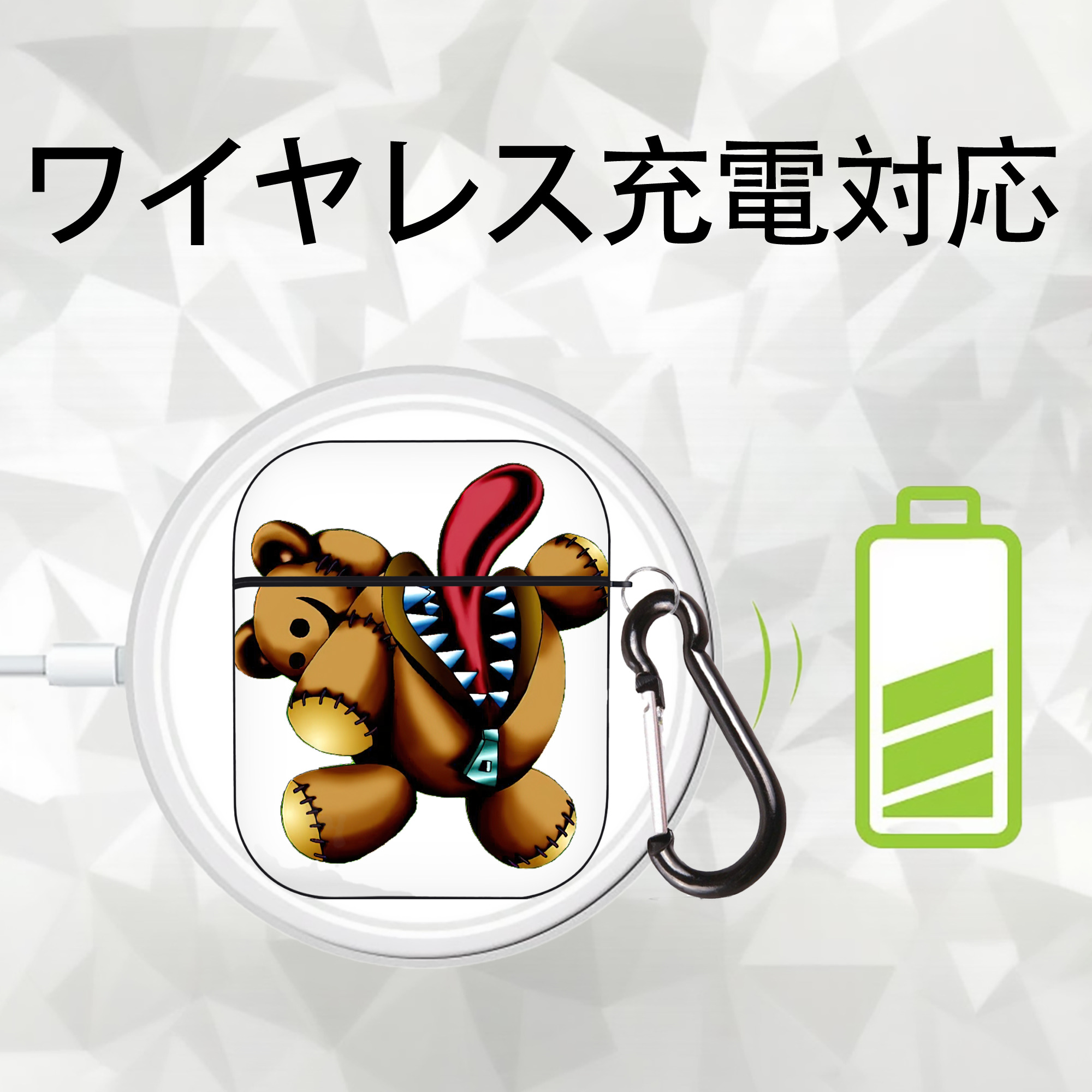 遊☆戯☆王 Yu-Gi-Oh! AirPods 第2世代保護ケース ハードシェル ブラック 耐衝撃・防指紋・カラビナ付き