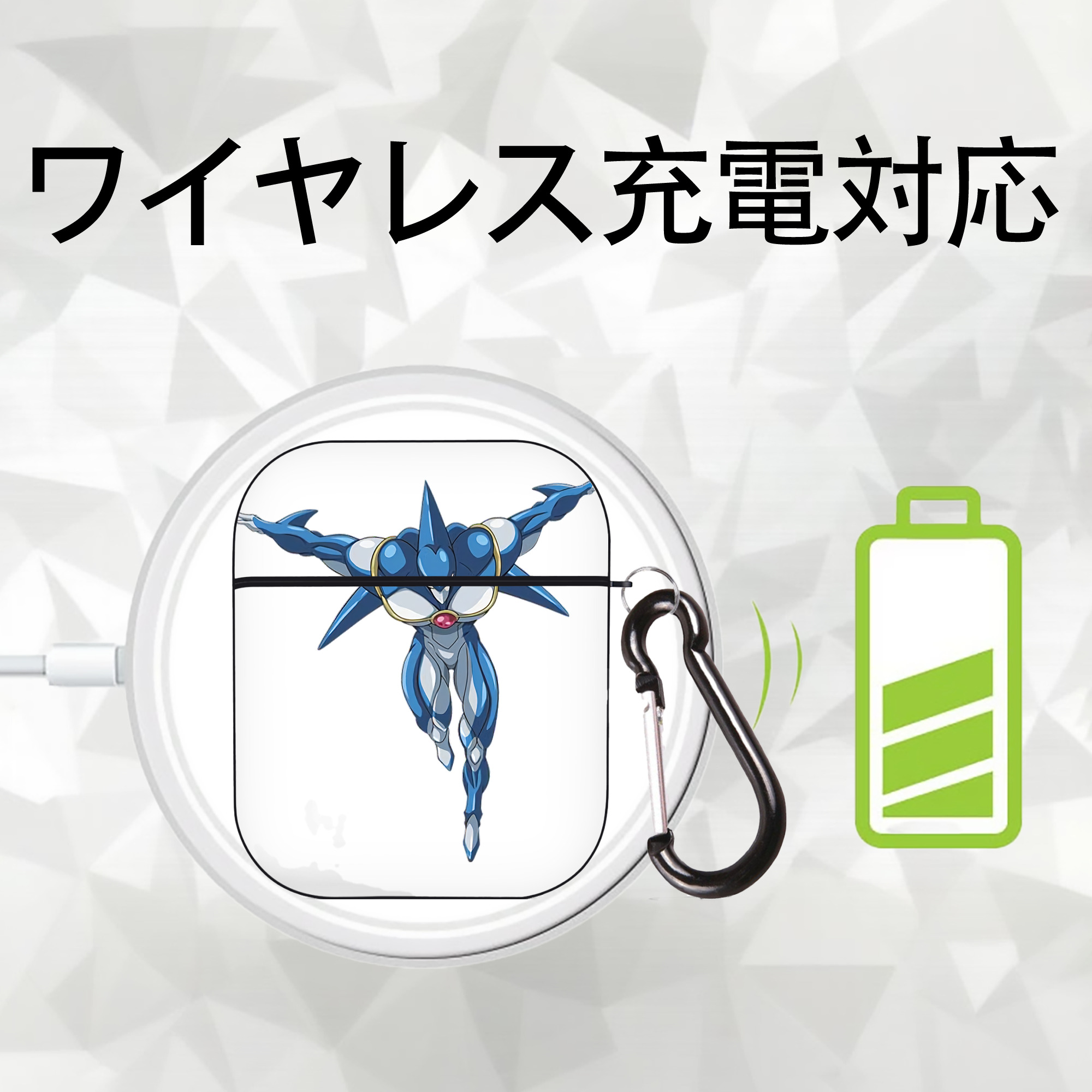 遊☆戯☆王 Yu-Gi-Oh! AirPods 第2世代保護ケース ハードシェル ブラック 耐衝撃・防指紋・カラビナ付き
