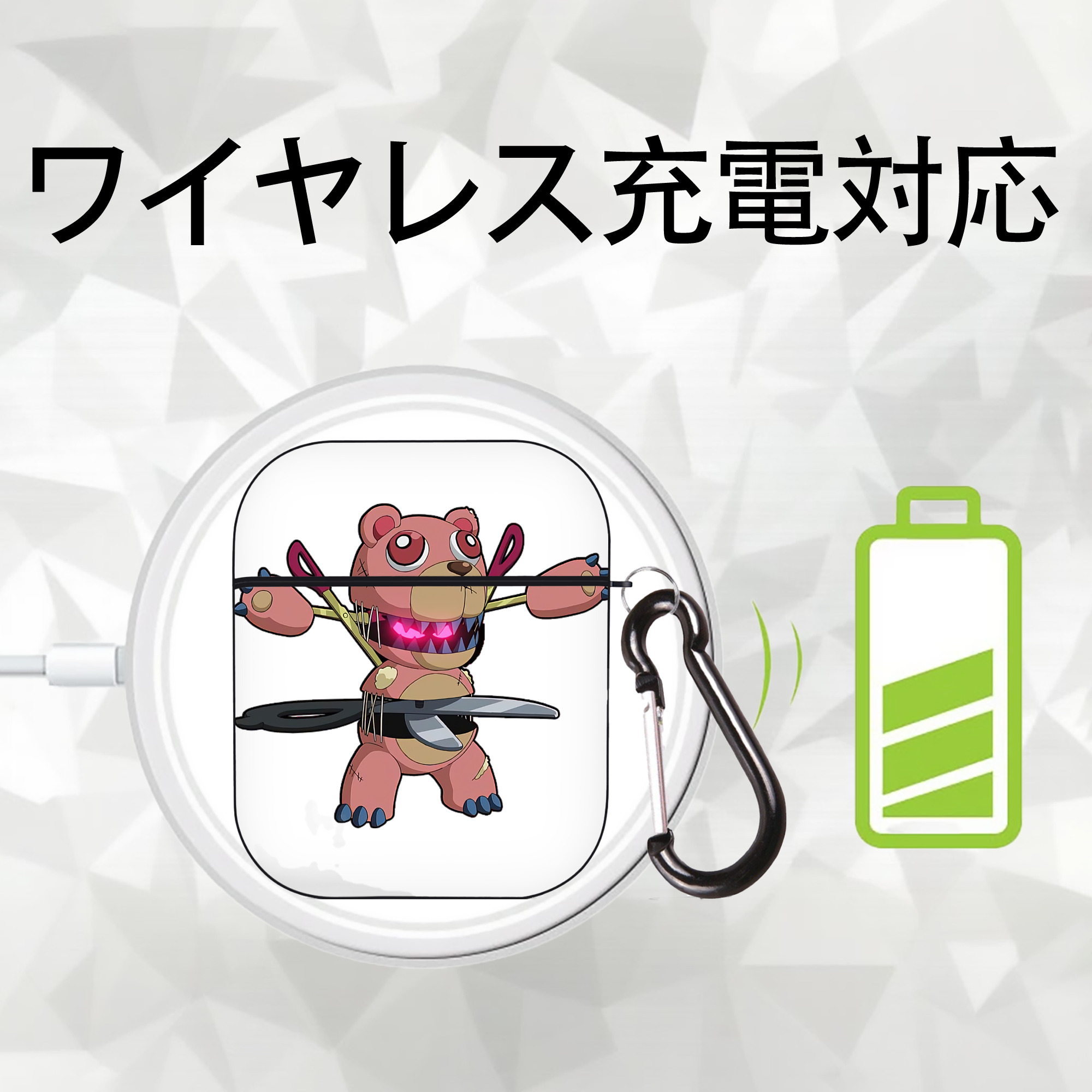 遊☆戯☆王 Yu-Gi-Oh! AirPods 第2世代保護ケース ハードシェル ブラック 耐衝撃・防指紋・カラビナ付き