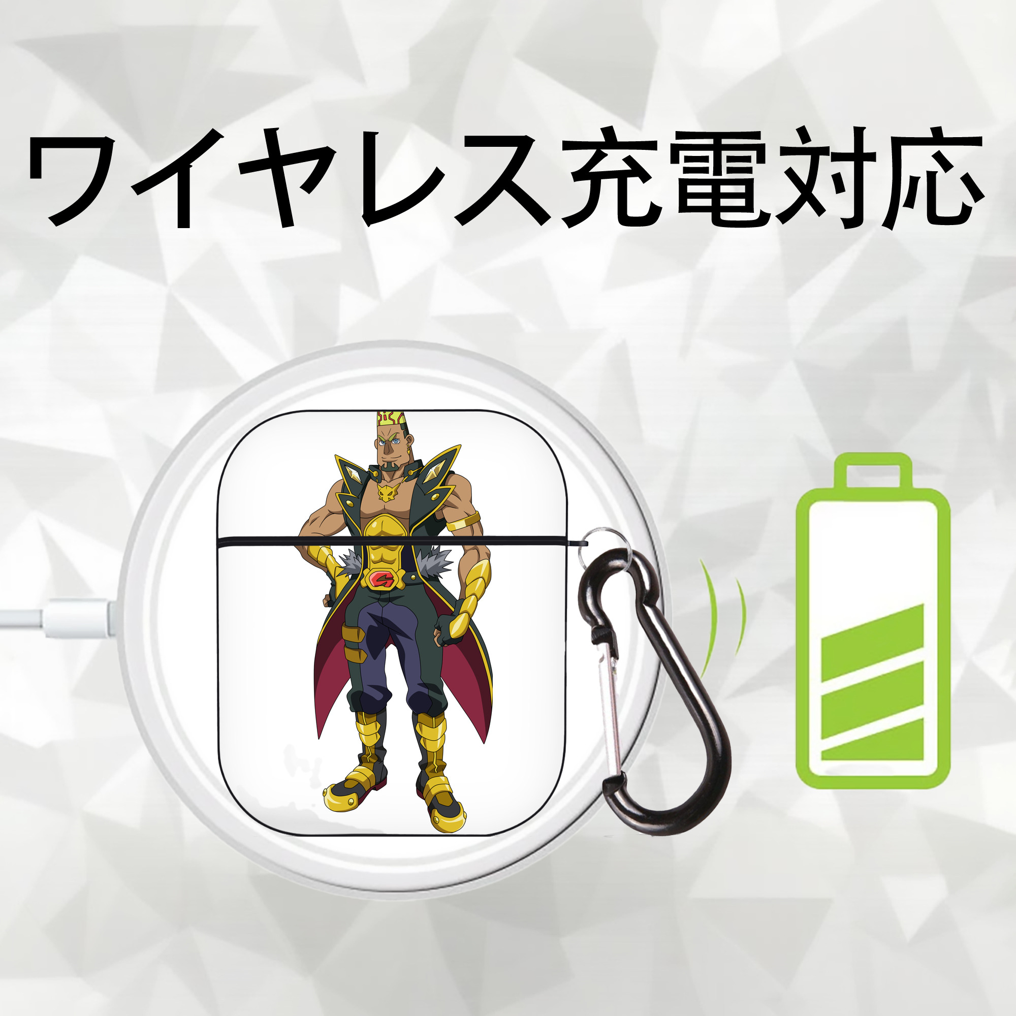 遊☆戯☆王 Yu-Gi-Oh! AirPods 第2世代保護ケース ハードシェル ブラック 耐衝撃・防指紋・カラビナ付き