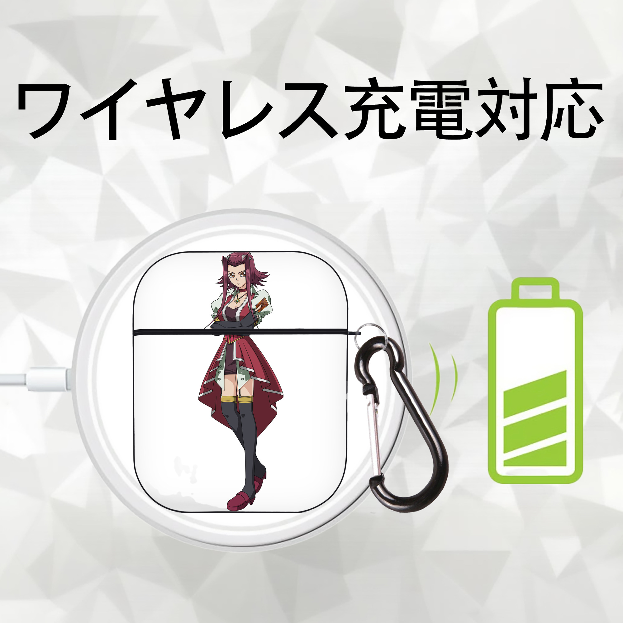 遊☆戯☆王 Yu-Gi-Oh! AirPods 第2世代保護ケース ハードシェル ブラック 耐衝撃・防指紋・カラビナ付き