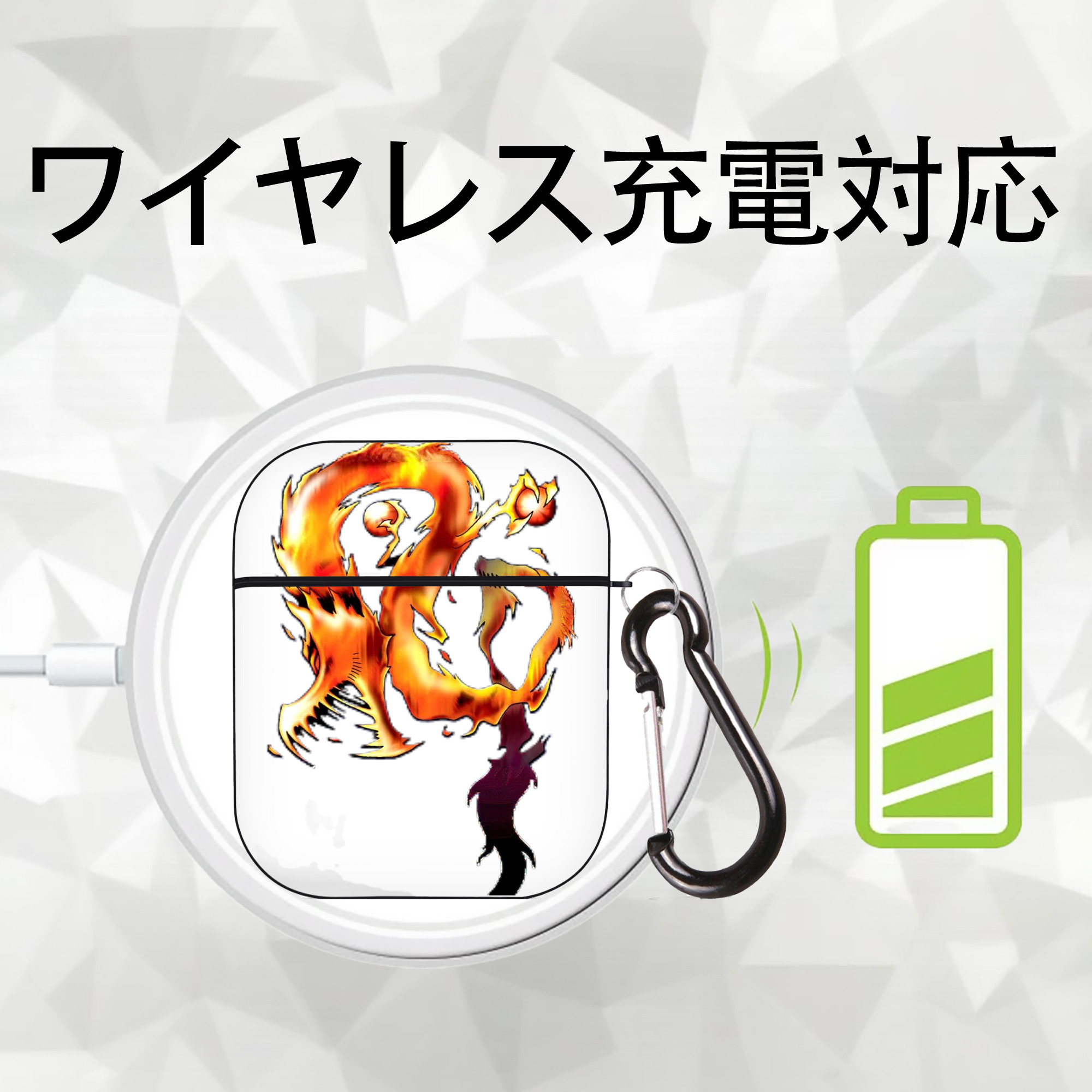 遊☆戯☆王 Yu-Gi-Oh! AirPods 第2世代保護ケース ハードシェル ブラック 耐衝撃・防指紋・カラビナ付き