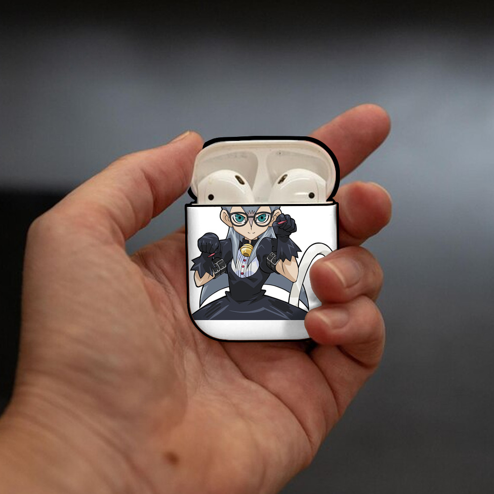 遊☆戯☆王 Yu-Gi-Oh! AirPods 第2世代保護ケース ハードシェル ブラック 耐衝撃・防指紋・カラビナ付き