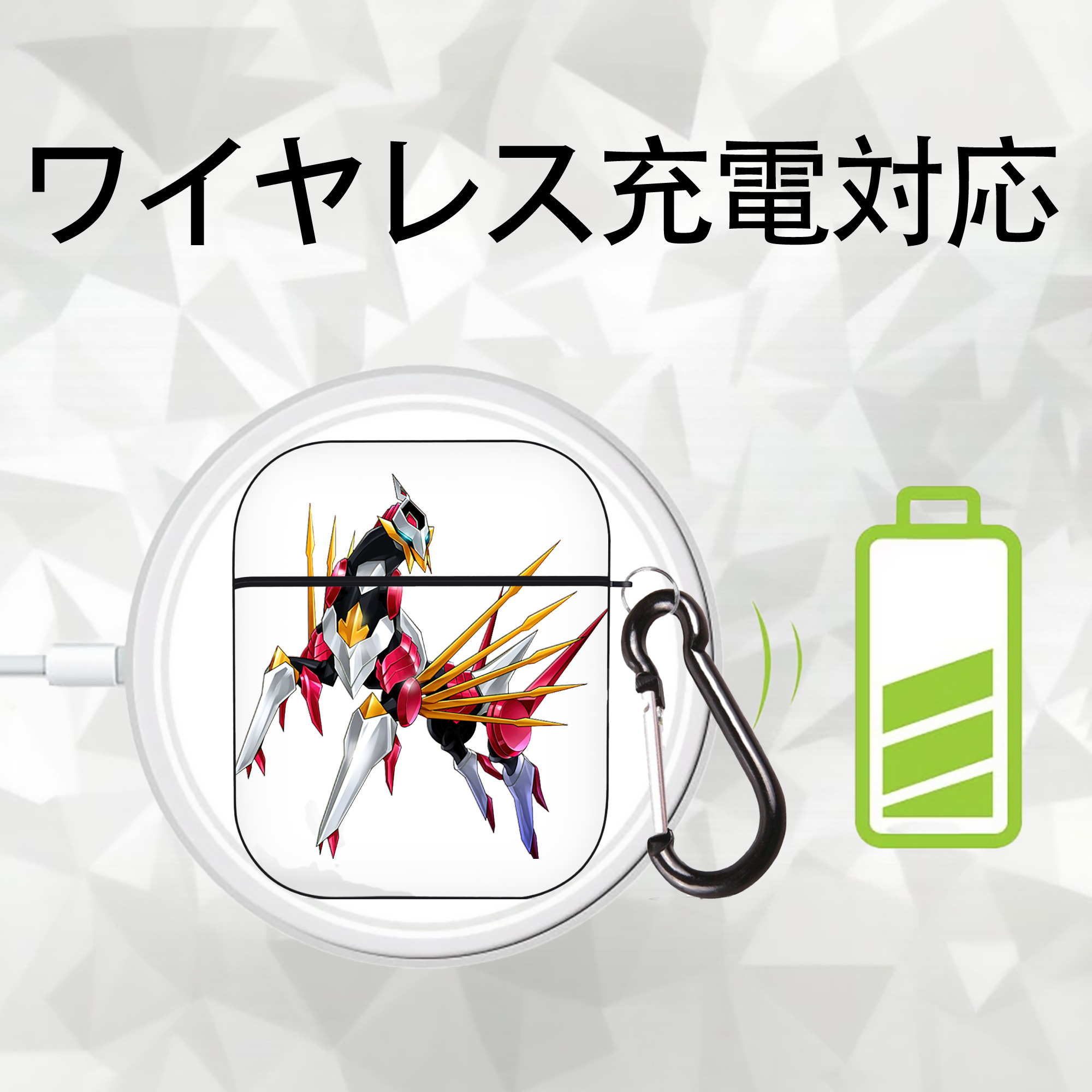 遊☆戯☆王 Yu-Gi-Oh! AirPods 第2世代保護ケース ハードシェル ブラック 耐衝撃・防指紋・カラビナ付き