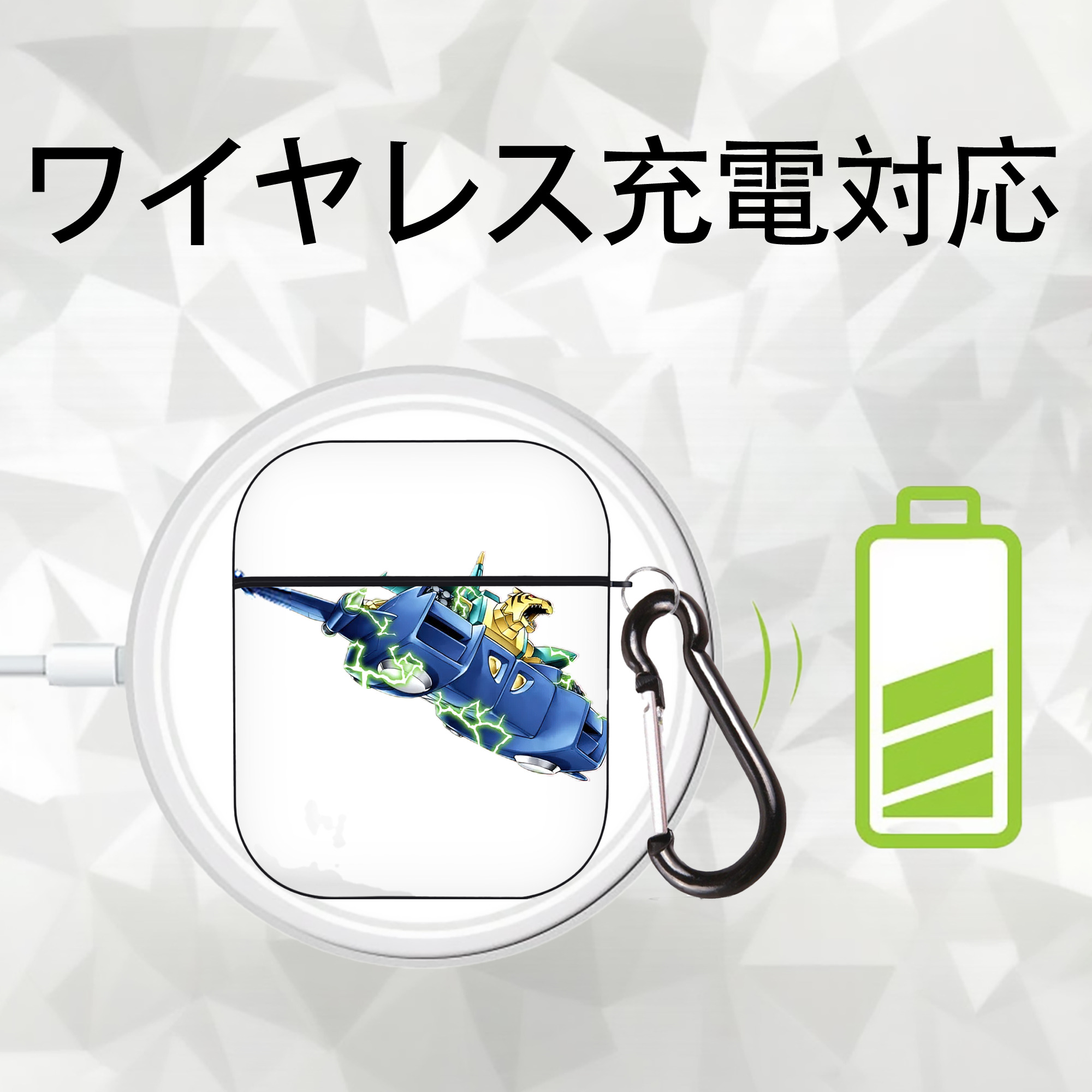 遊☆戯☆王 Yu-Gi-Oh! AirPods 第2世代保護ケース ハードシェル ブラック 耐衝撃・防指紋・カラビナ付き