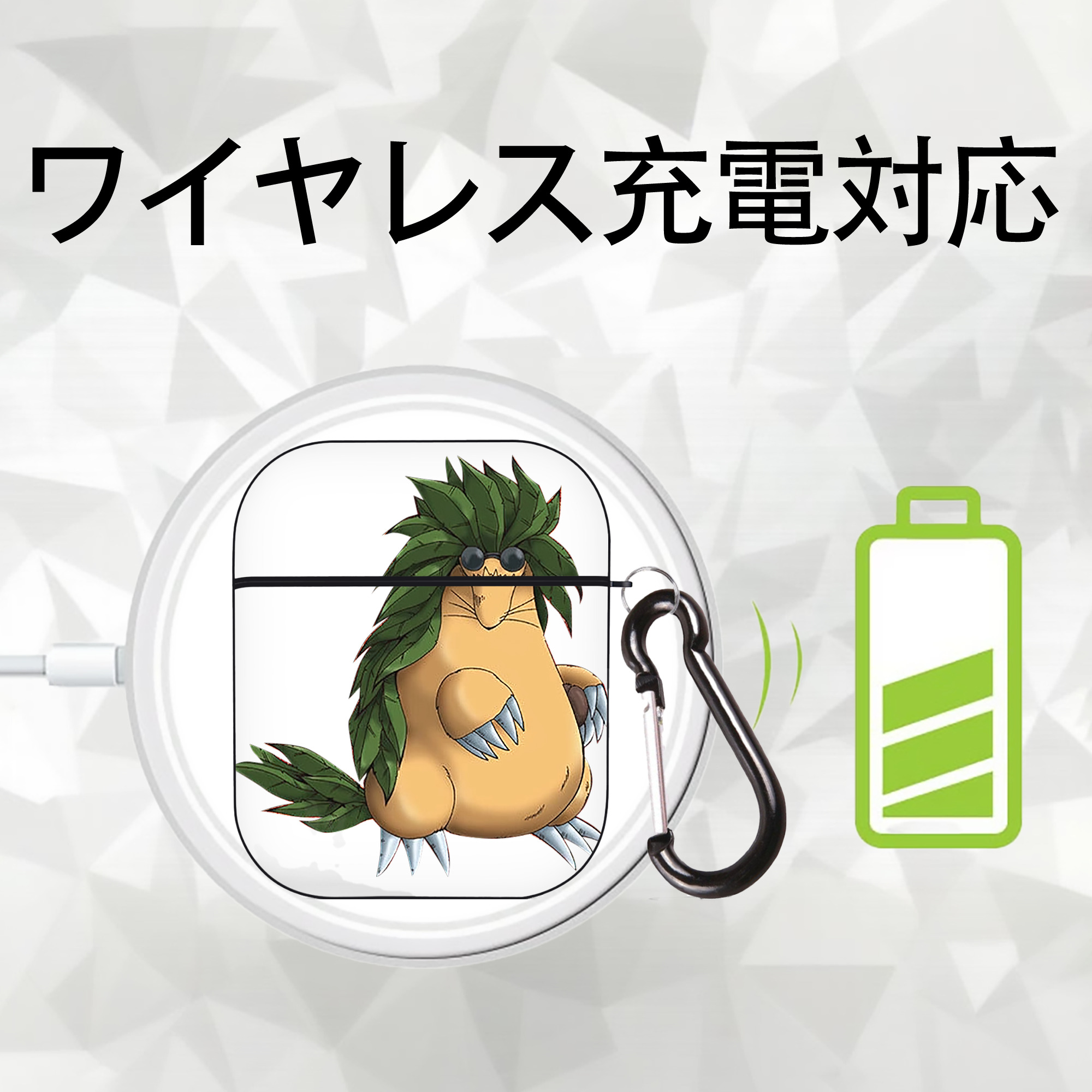 遊☆戯☆王 Yu-Gi-Oh! AirPods 第2世代保護ケース ハードシェル ブラック 耐衝撃・防指紋・カラビナ付き
