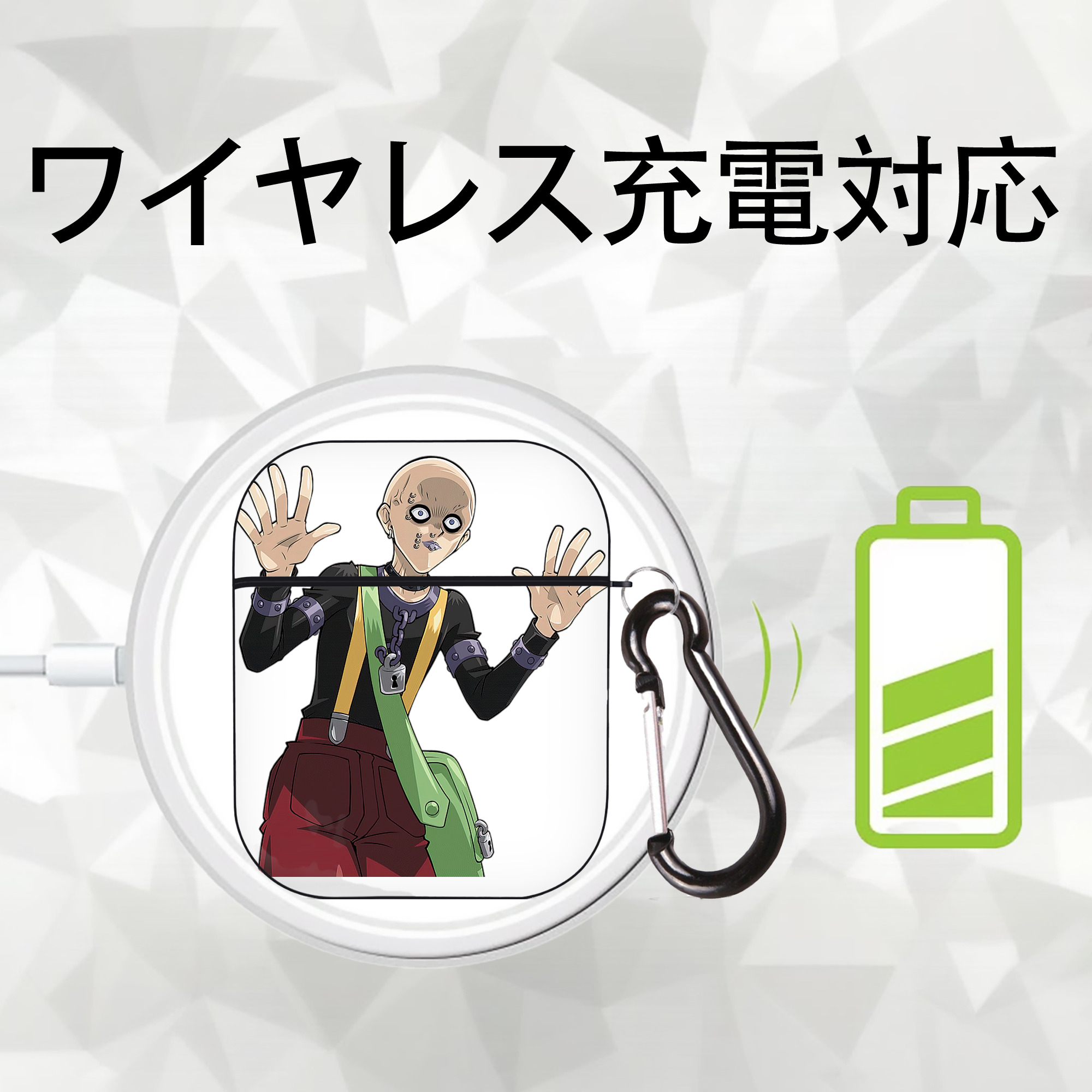 遊☆戯☆王 Yu-Gi-Oh! AirPods 第2世代保護ケース ハードシェル ブラック 耐衝撃・防指紋・カラビナ付き