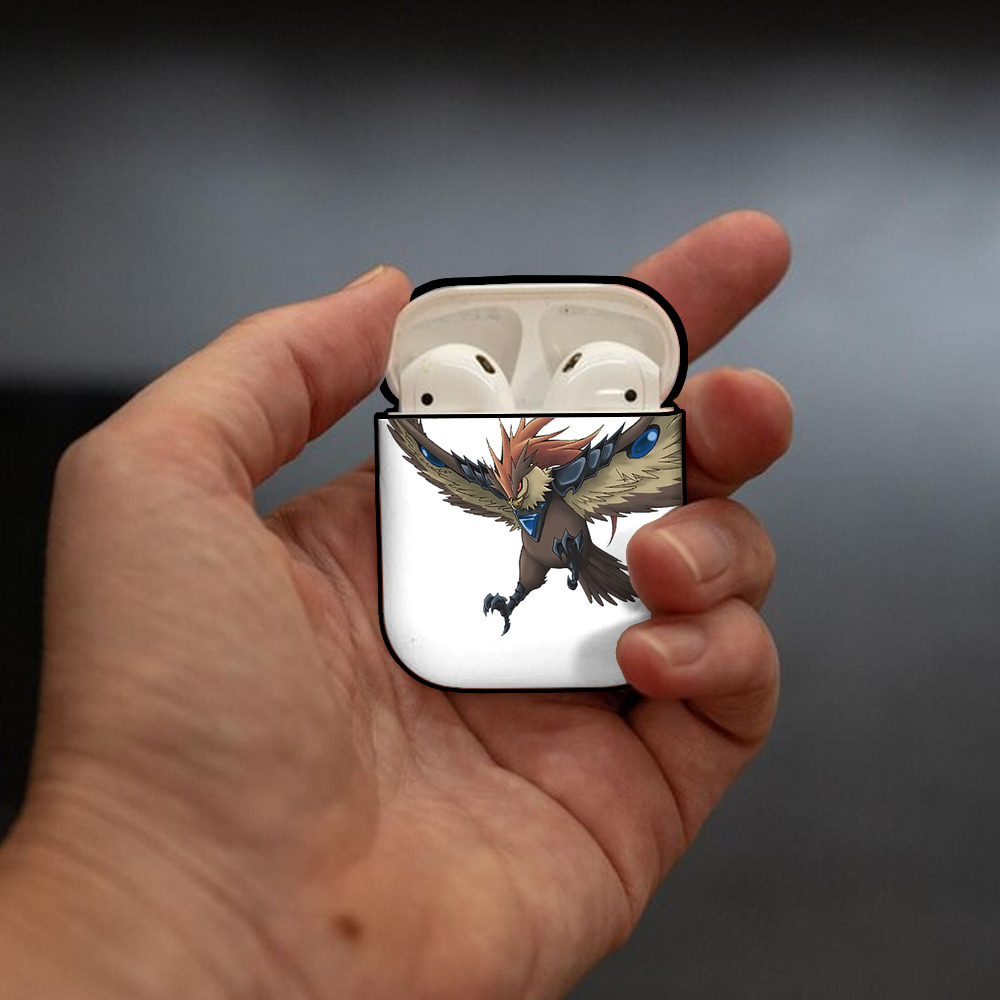 遊☆戯☆王 Yu-Gi-Oh! AirPods 第2世代保護ケース ハードシェル ブラック 耐衝撃・防指紋・カラビナ付き