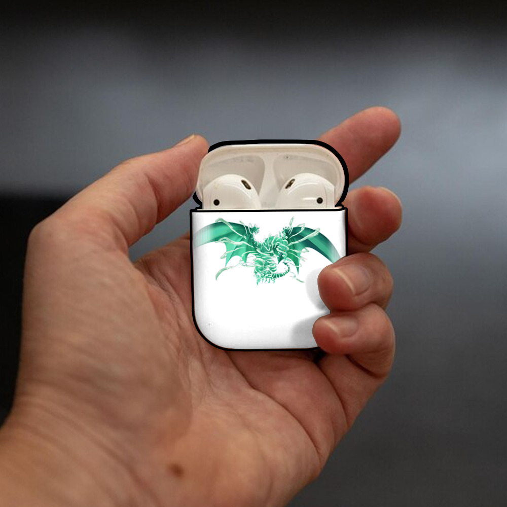 遊☆戯☆王 Yu-Gi-Oh! AirPods 第2世代保護ケース ハードシェル ブラック 耐衝撃・防指紋・カラビナ付き