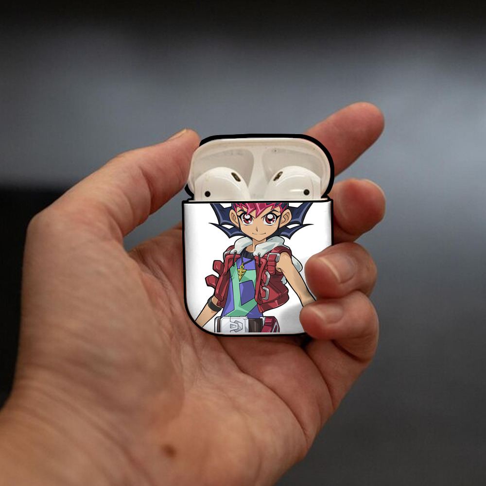 遊☆戯☆王 Yu-Gi-Oh! AirPods 第2世代保護ケース ハードシェル ブラック 耐衝撃・防指紋・カラビナ付き