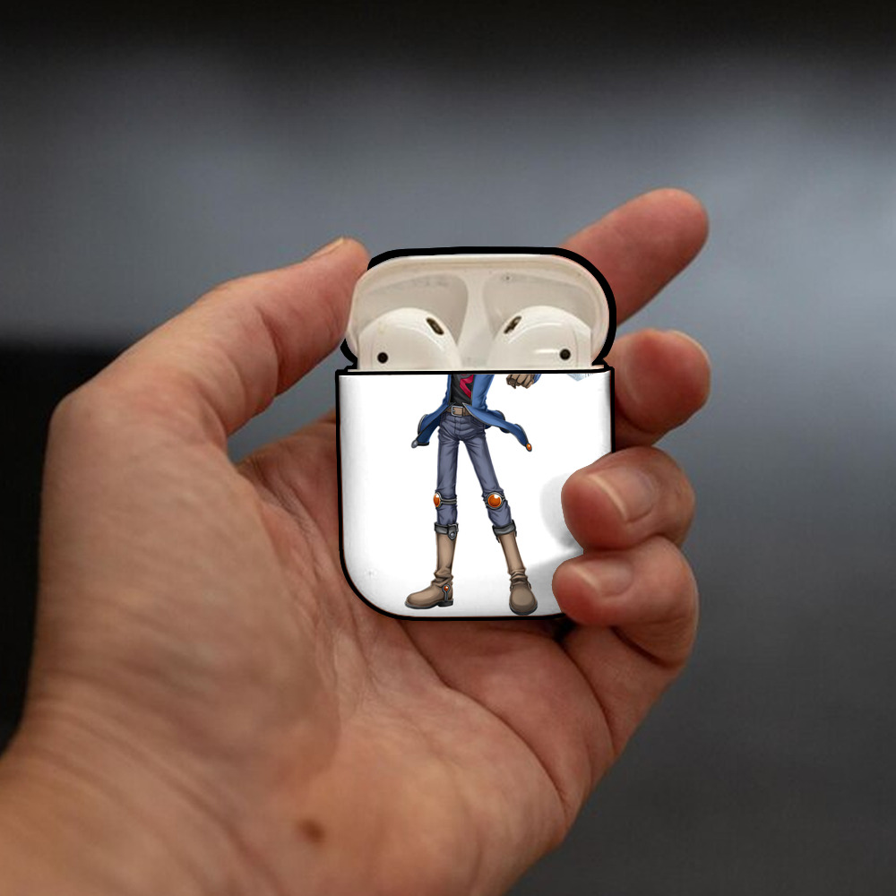 遊☆戯☆王 Yu-Gi-Oh! AirPods 第2世代保護ケース ハードシェル ブラック 耐衝撃・防指紋・カラビナ付き