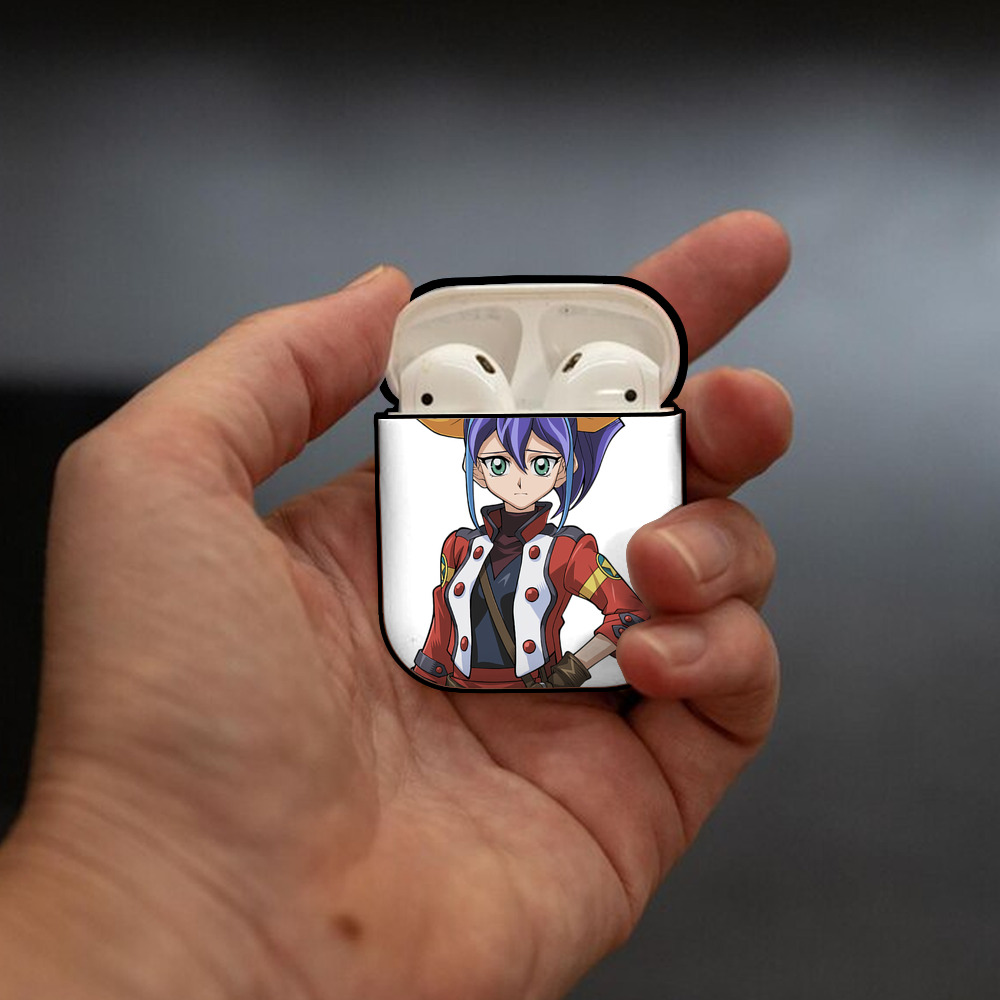遊☆戯☆王 Yu-Gi-Oh! AirPods 第2世代保護ケース ハードシェル ブラック 耐衝撃・防指紋・カラビナ付き