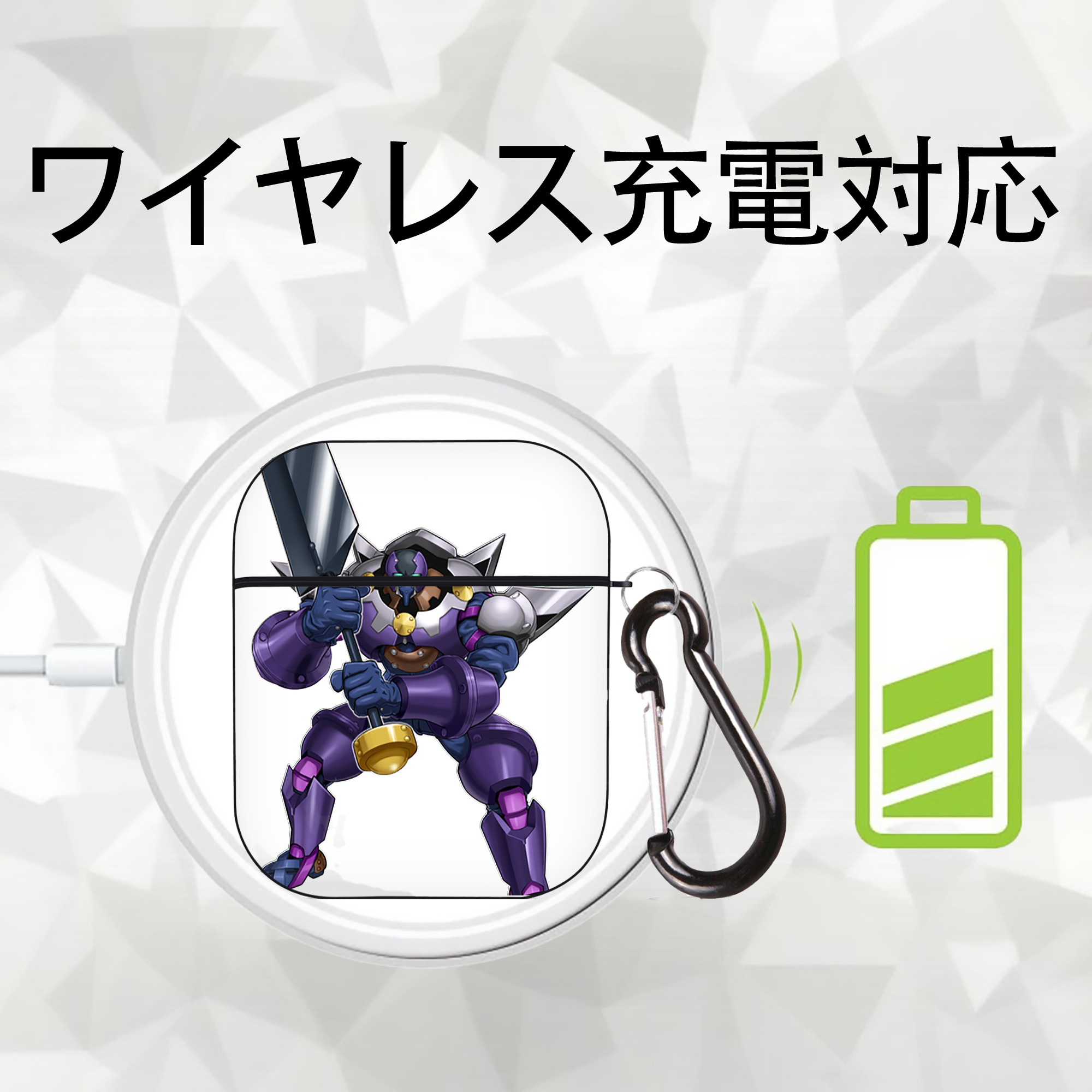 遊☆戯☆王 Yu-Gi-Oh! AirPods 第2世代保護ケース ハードシェル ブラック 耐衝撃・防指紋・カラビナ付き