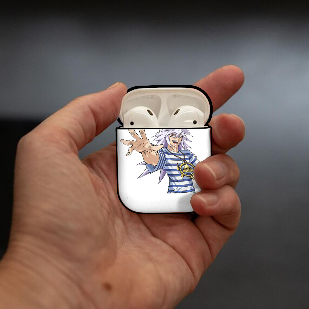 遊☆戯☆王 Yu-Gi-Oh! AirPods 第2世代保護ケース ハードシェル ブラック 耐衝撃・防指紋・カラビナ付き