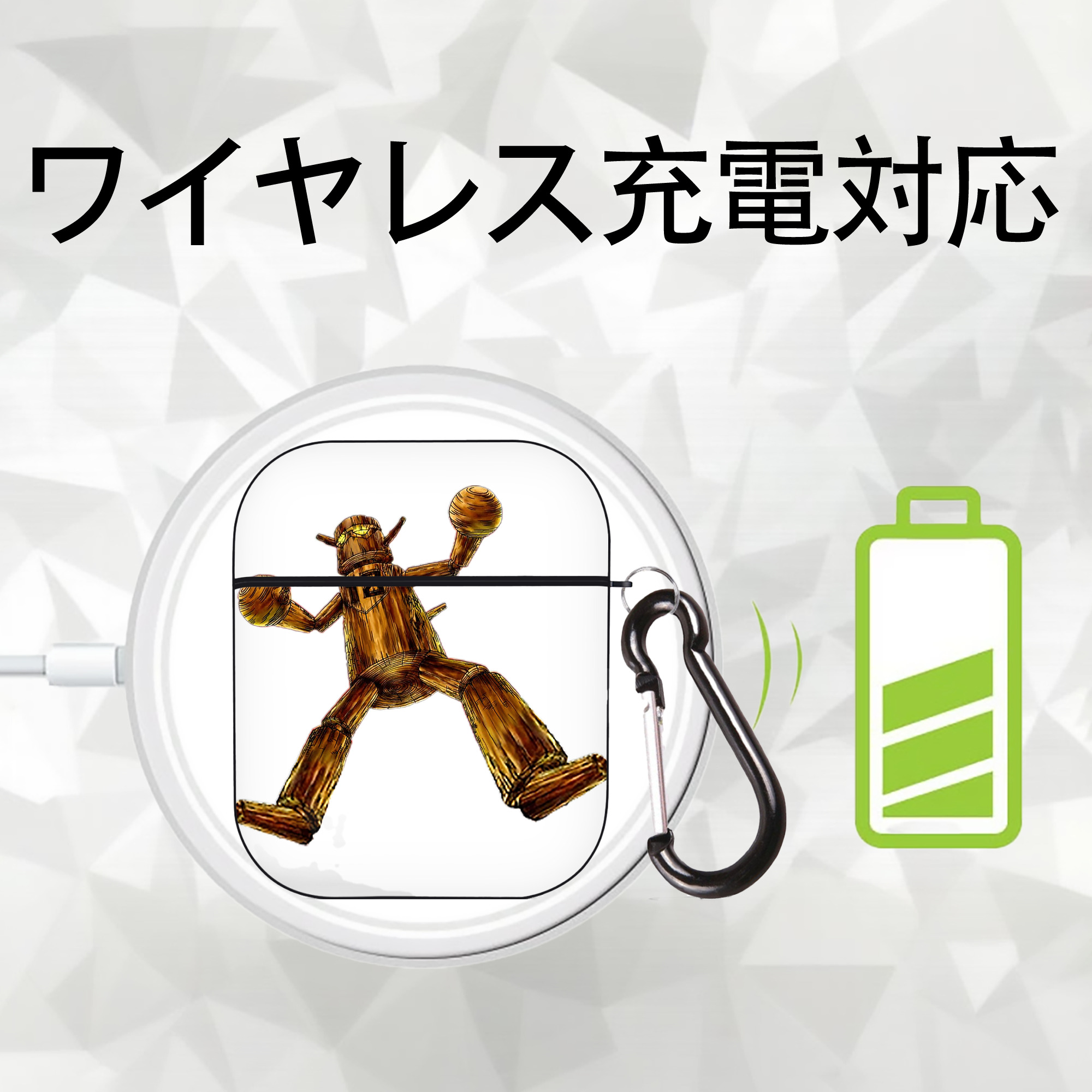 遊☆戯☆王 Yu-Gi-Oh! AirPods 第2世代保護ケース ハードシェル ブラック 耐衝撃・防指紋・カラビナ付き