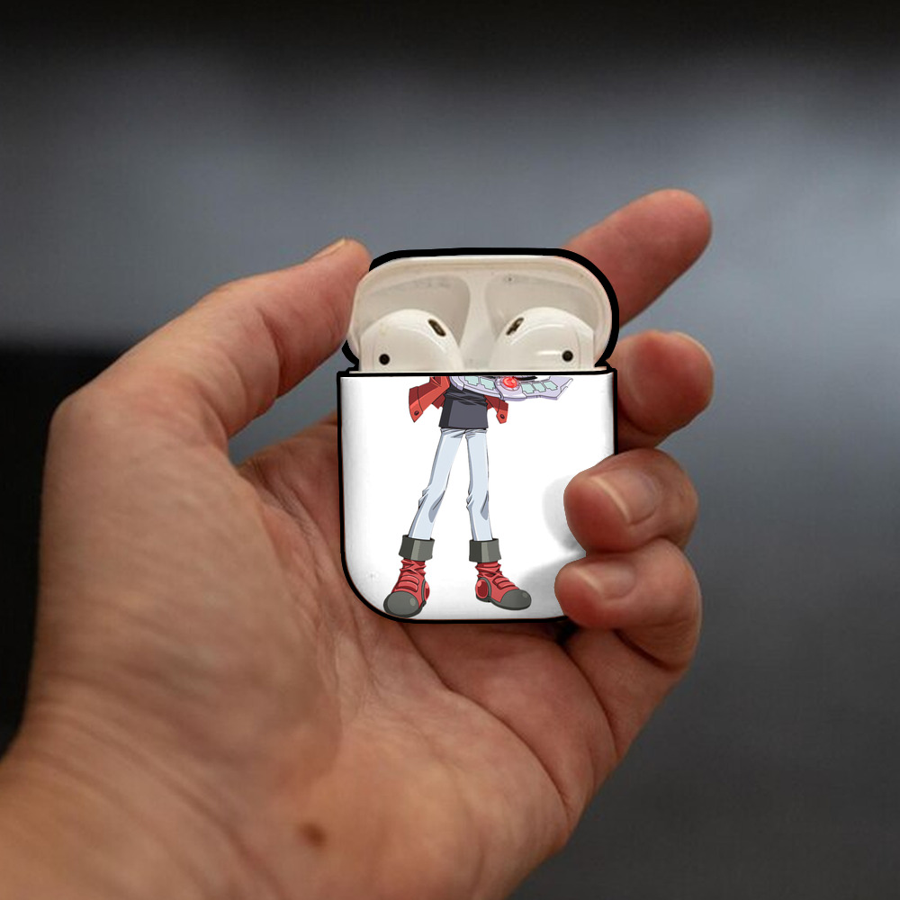 遊☆戯☆王 Yu-Gi-Oh! AirPods 第2世代保護ケース ハードシェル ブラック 耐衝撃・防指紋・カラビナ付き