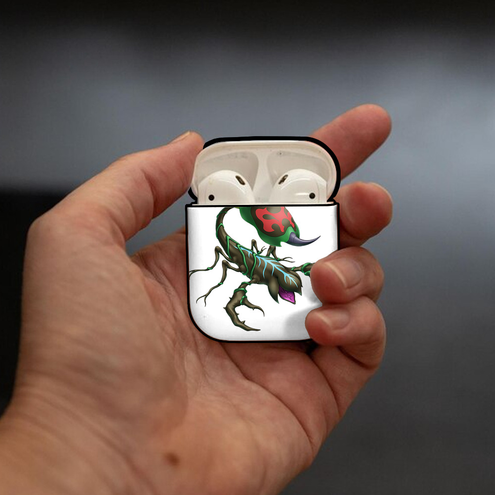 遊☆戯☆王 Yu-Gi-Oh! AirPods 第2世代保護ケース ハードシェル ブラック 耐衝撃・防指紋・カラビナ付き