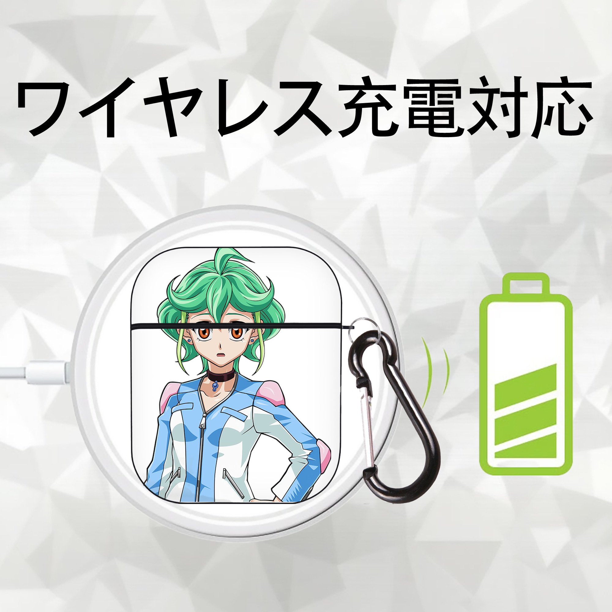 遊☆戯☆王 Yu-Gi-Oh! AirPods 第2世代保護ケース ハードシェル ブラック 耐衝撃・防指紋・カラビナ付き