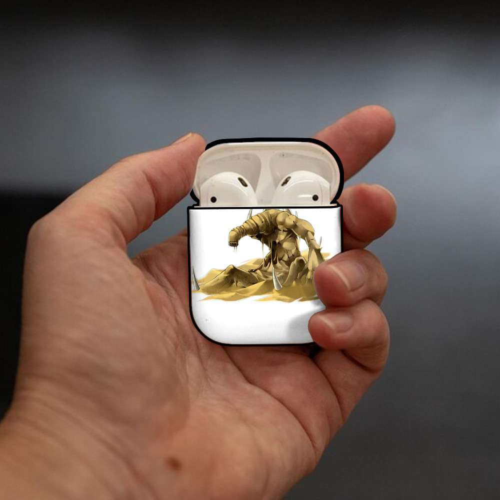 遊☆戯☆王 Yu-Gi-Oh! AirPods 第2世代保護ケース ハードシェル ブラック 耐衝撃・防指紋・カラビナ付き