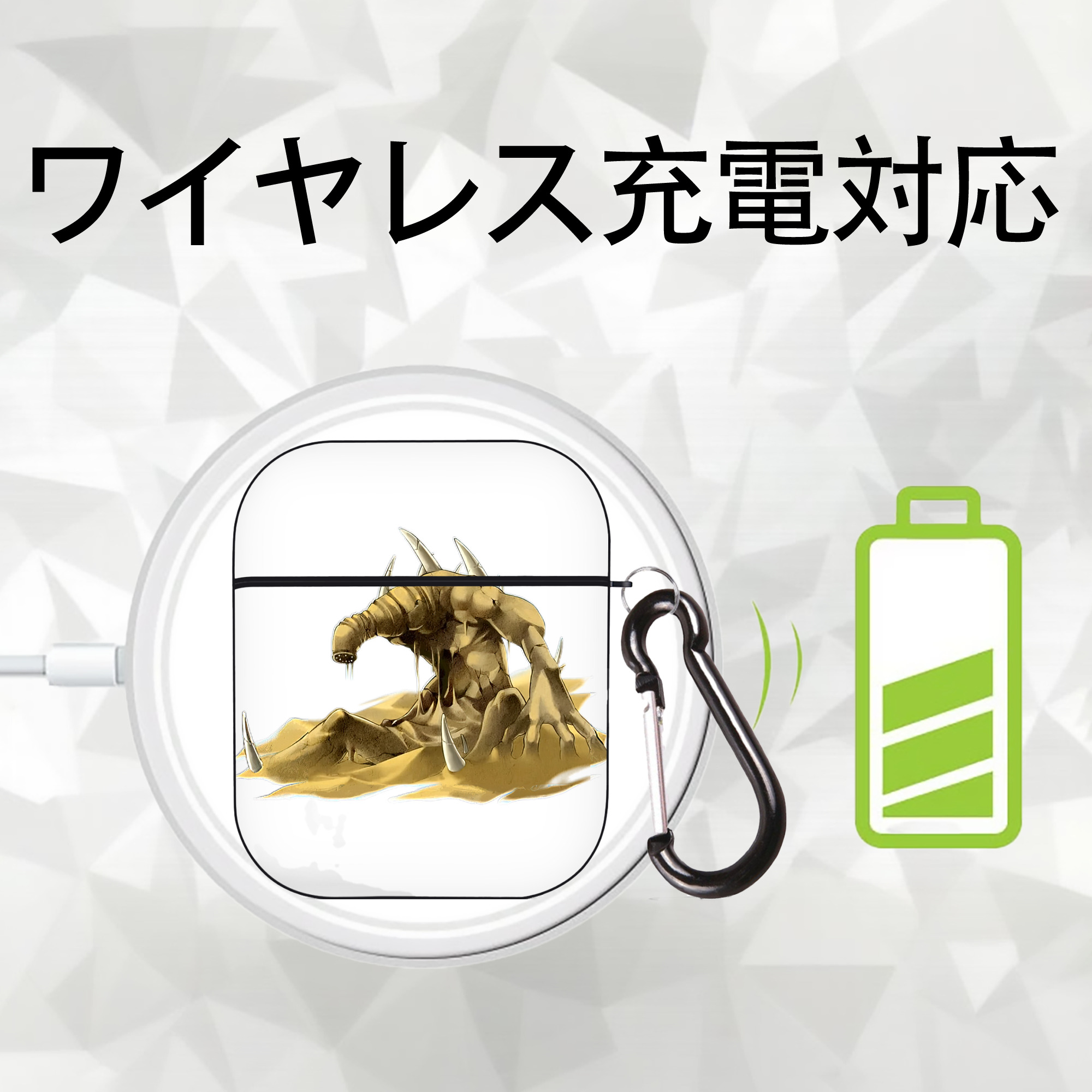 遊☆戯☆王 Yu-Gi-Oh! AirPods 第2世代保護ケース ハードシェル ブラック 耐衝撃・防指紋・カラビナ付き