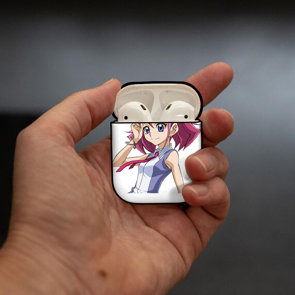 遊☆戯☆王 Yu-Gi-Oh! AirPods 第2世代保護ケース ハードシェル ブラック 耐衝撃・防指紋・カラビナ付き