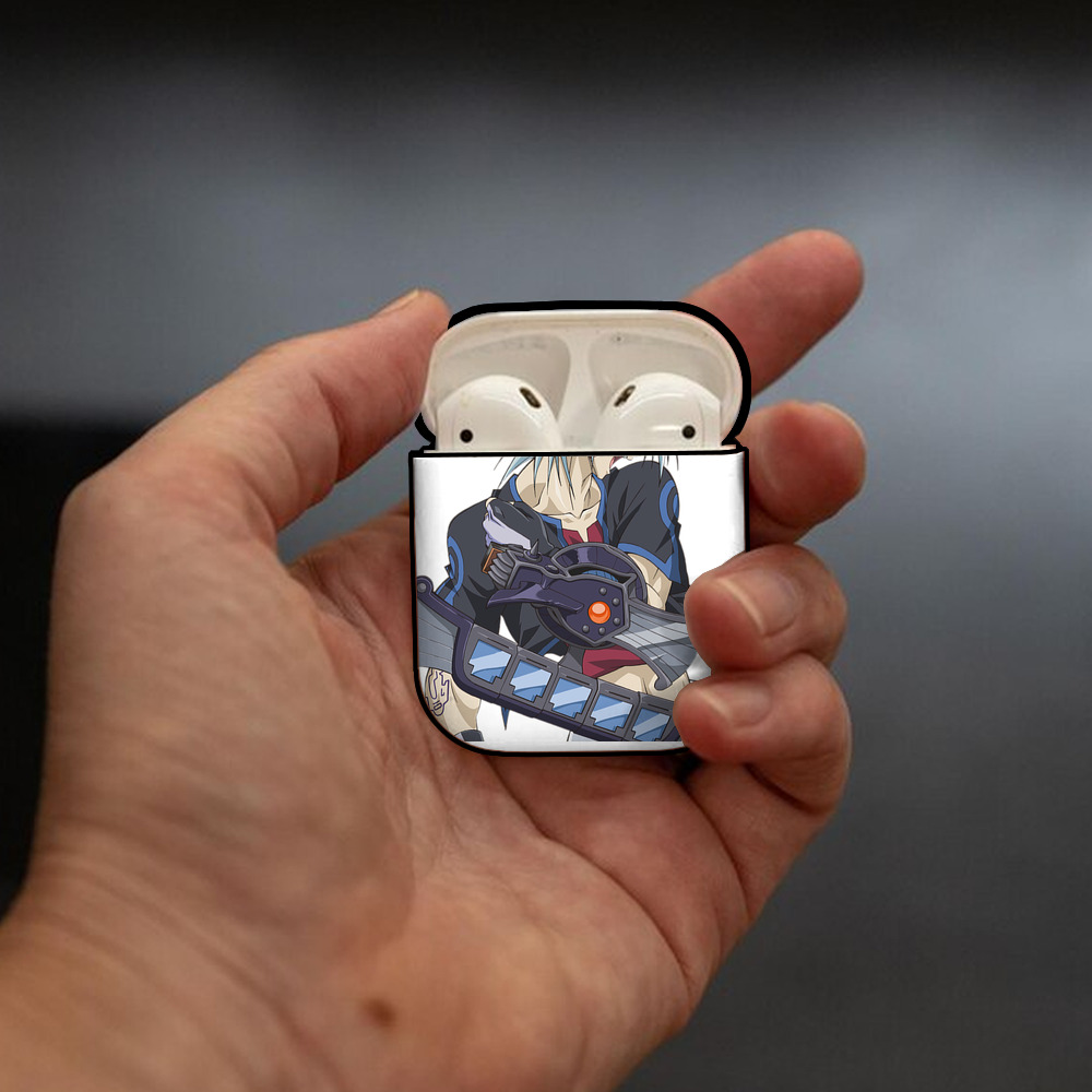 遊☆戯☆王 Yu-Gi-Oh! AirPods 第2世代保護ケース ハードシェル ブラック 耐衝撃・防指紋・カラビナ付き
