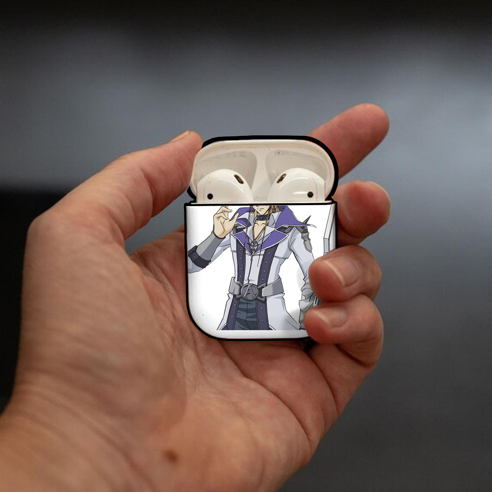 遊☆戯☆王 Yu-Gi-Oh! AirPods 第2世代保護ケース ハードシェル ブラック 耐衝撃・防指紋・カラビナ付き