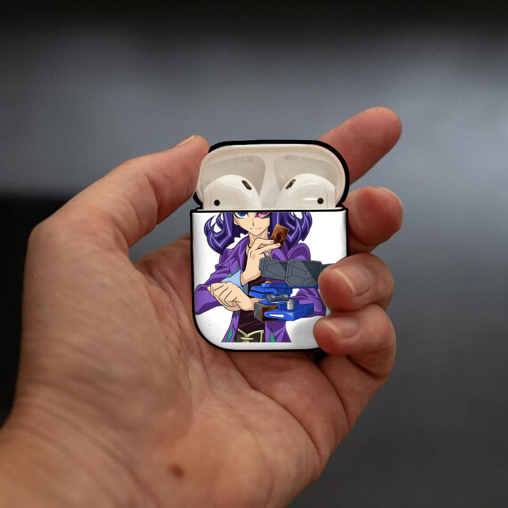 遊☆戯☆王 Yu-Gi-Oh! AirPods 第2世代保護ケース ハードシェル ブラック 耐衝撃・防指紋・カラビナ付き