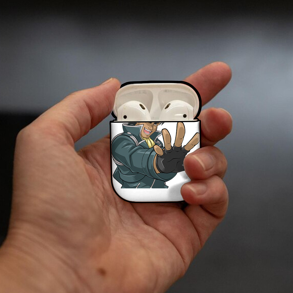 遊☆戯☆王 Yu-Gi-Oh! AirPods 第2世代保護ケース ハードシェル ブラック 耐衝撃・防指紋・カラビナ付き