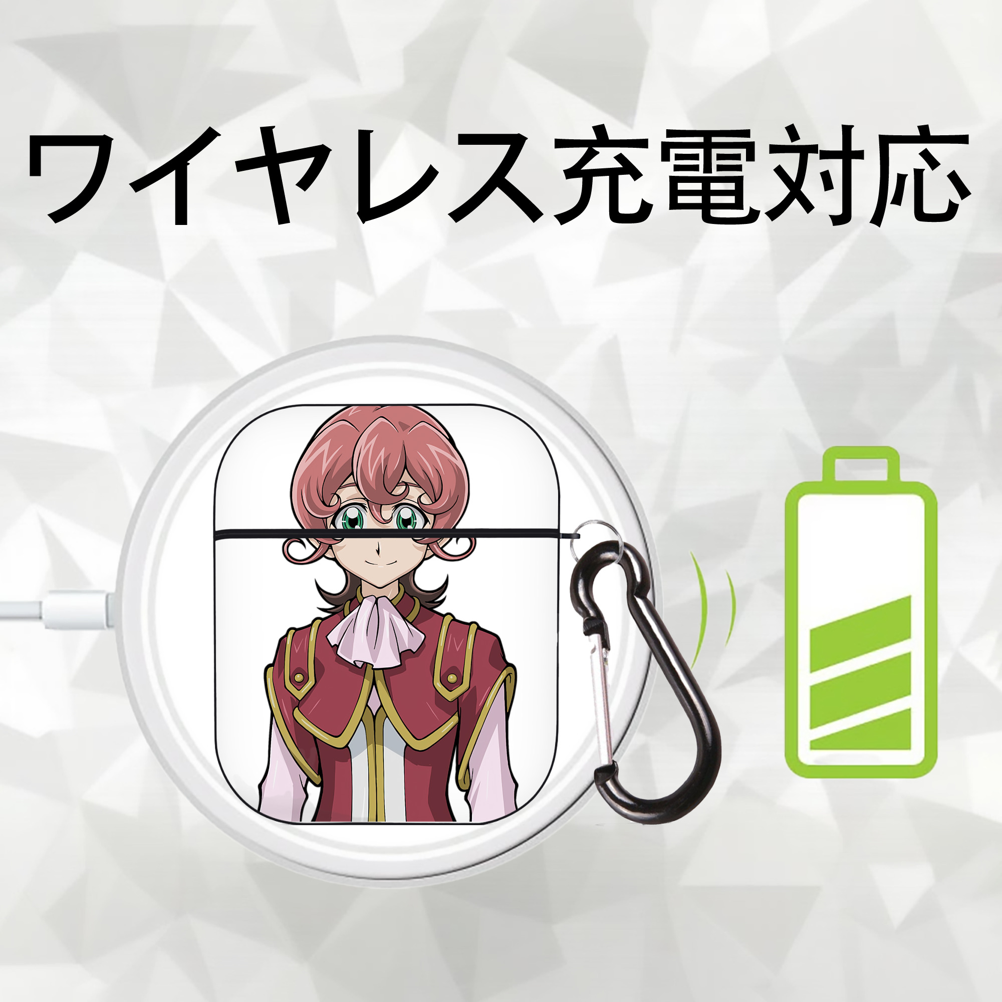 遊☆戯☆王 Yu-Gi-Oh! AirPods 第2世代保護ケース ハードシェル ブラック 耐衝撃・防指紋・カラビナ付き